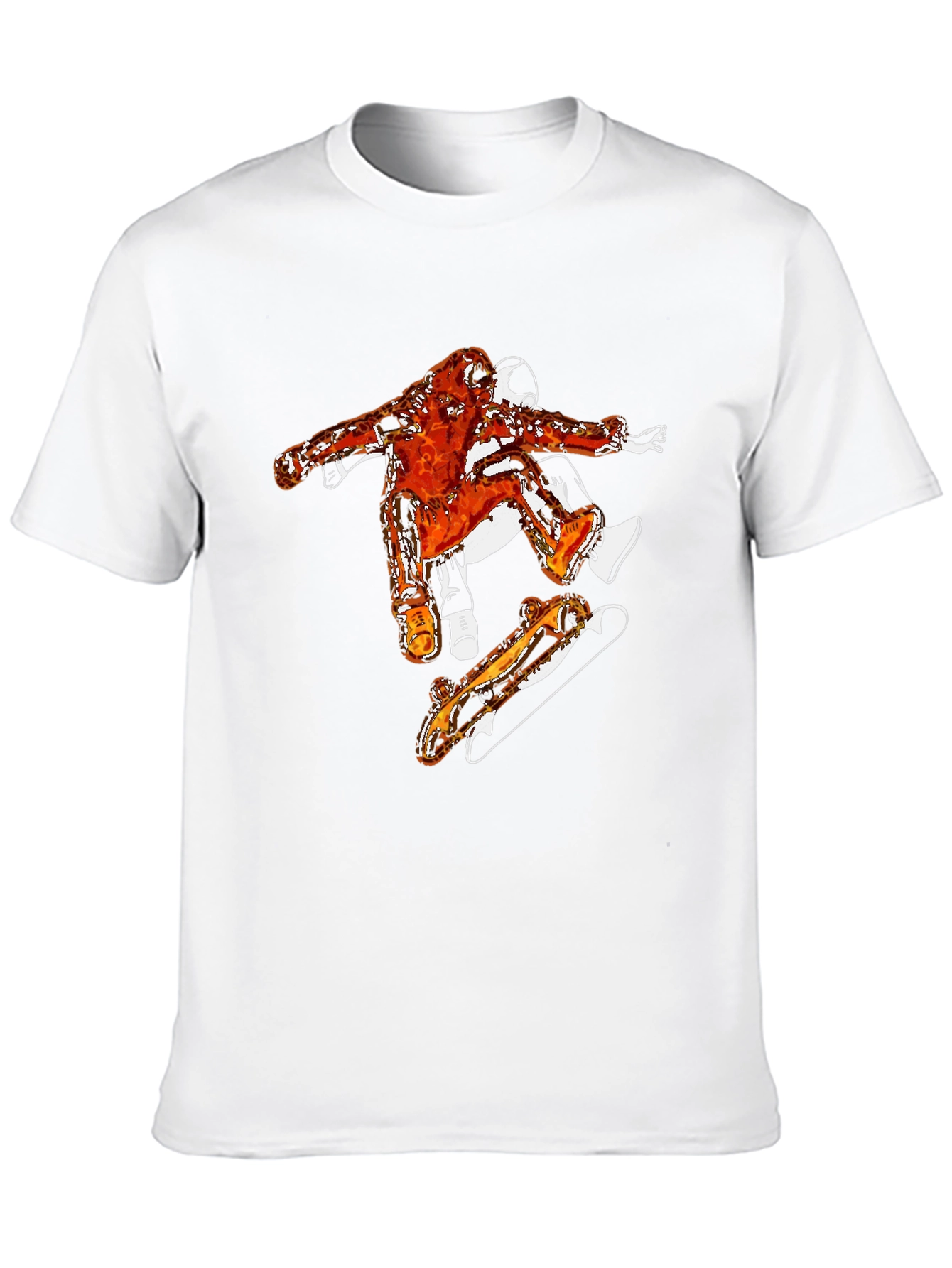 Black Skateboarder Graphic Tee - Black Cotton Blend Shirt view 10