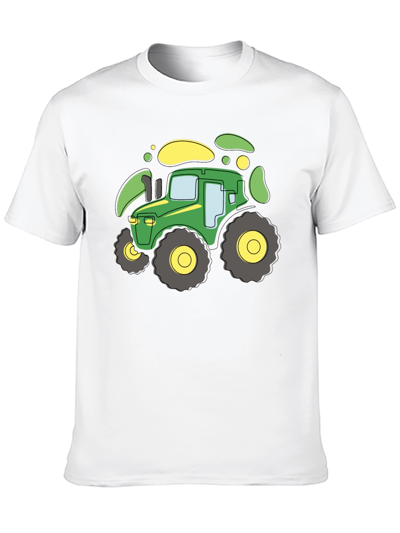 Black Cartoon Tractor Graphic T-Shirt - Black view 10