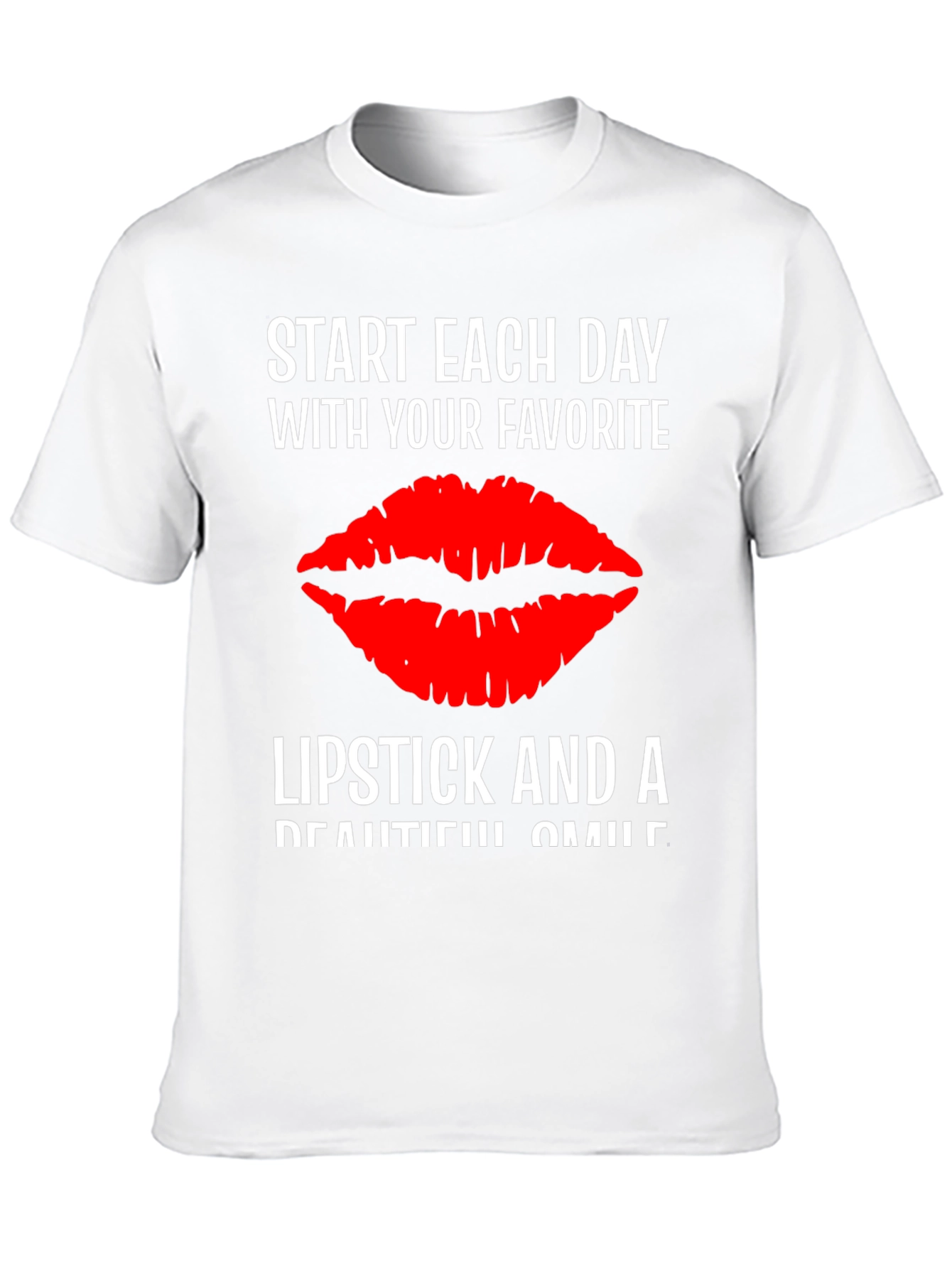 Black Lipstick Kiss T-Shirt - Start Each Day With Your Favorite view 10