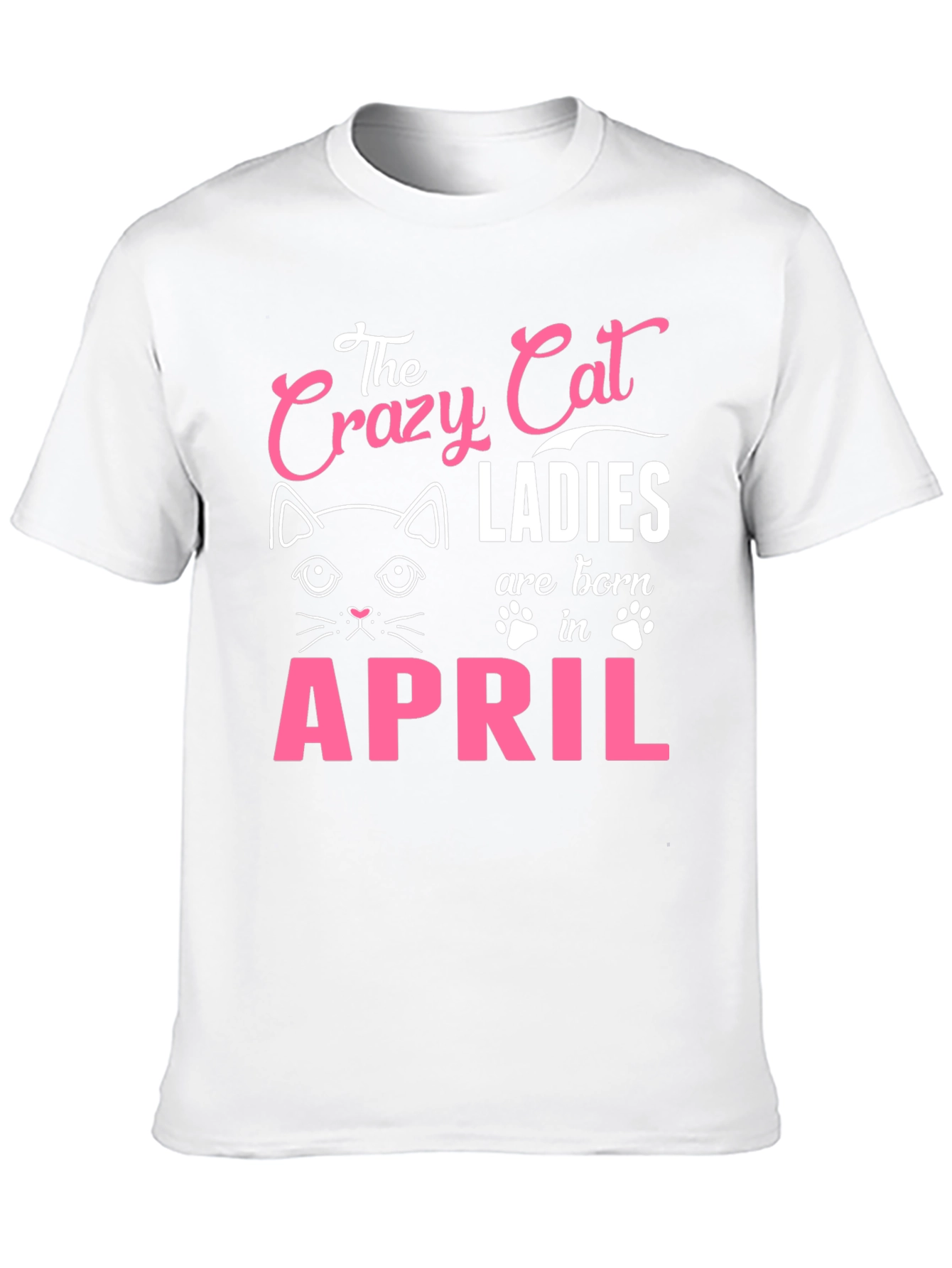 Black Crazy Cat Ladies Born in April T-Shirt view 10