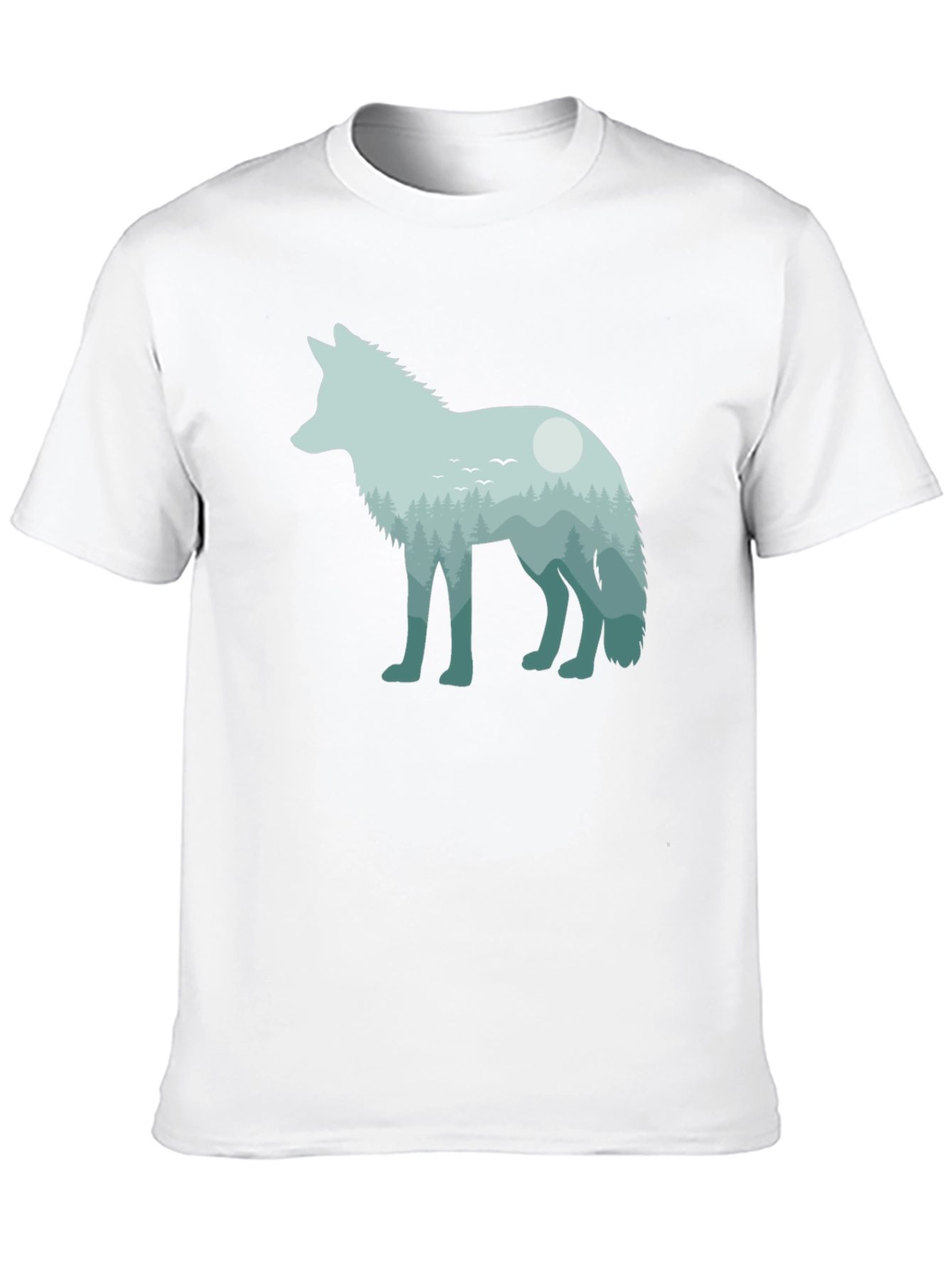 Black Wolf Nature Scene Graphic Tee - Unisex Black T-Shirt view 10