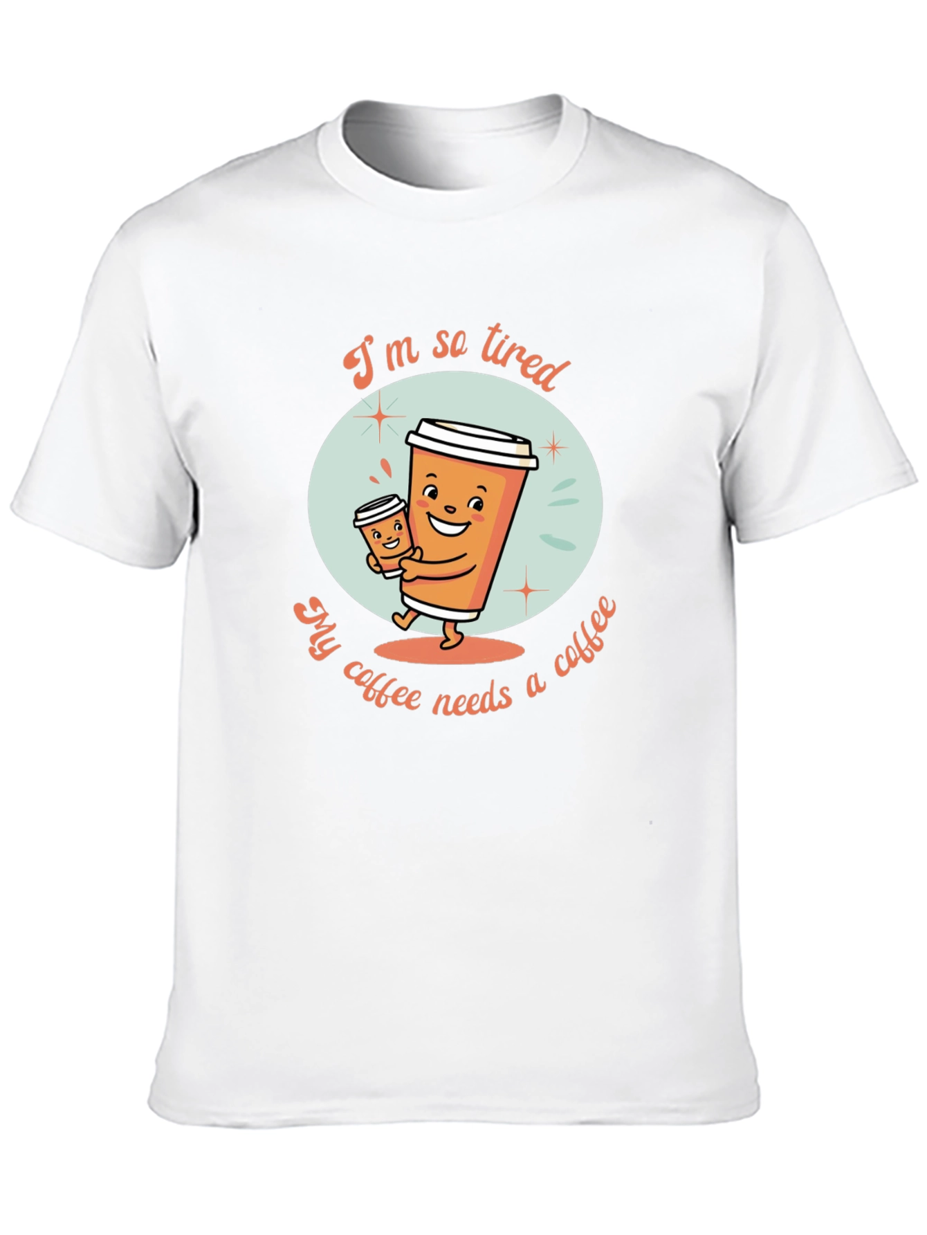 Black Funny Coffee Lover T-Shirt - I'm So Tired Design view 10