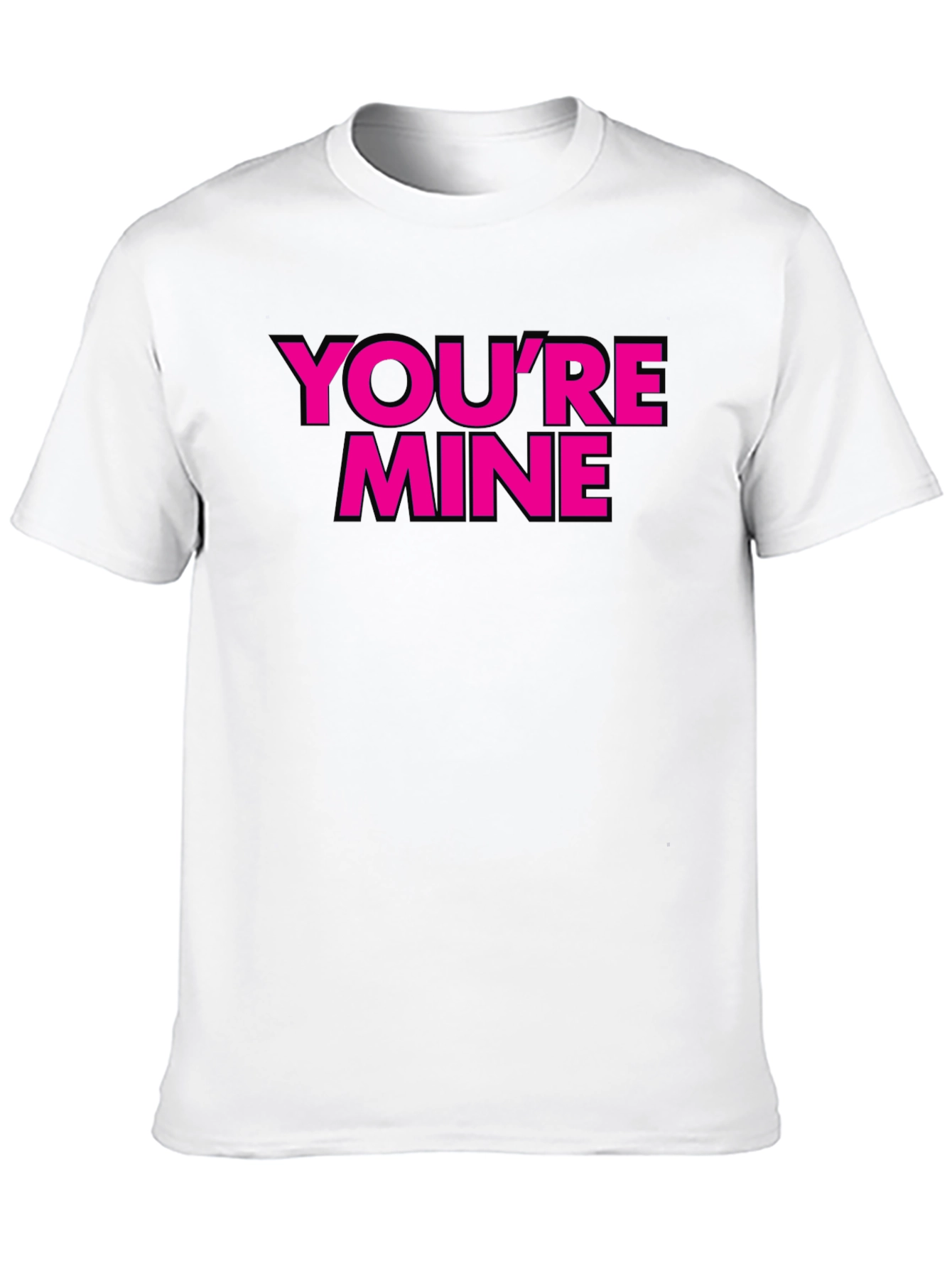 Black You're Mine T-Shirt - Black with Pink Text view 10