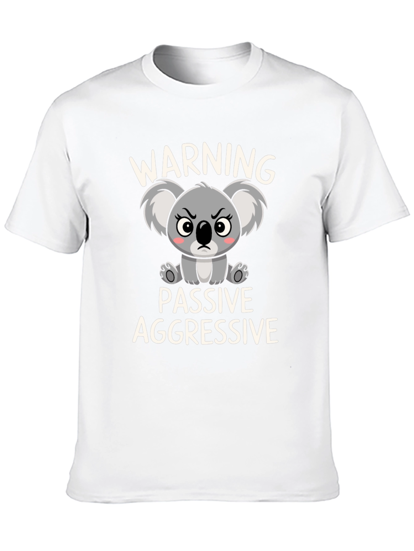 Black Warning Passive Aggressive Koala T-Shirt view 10