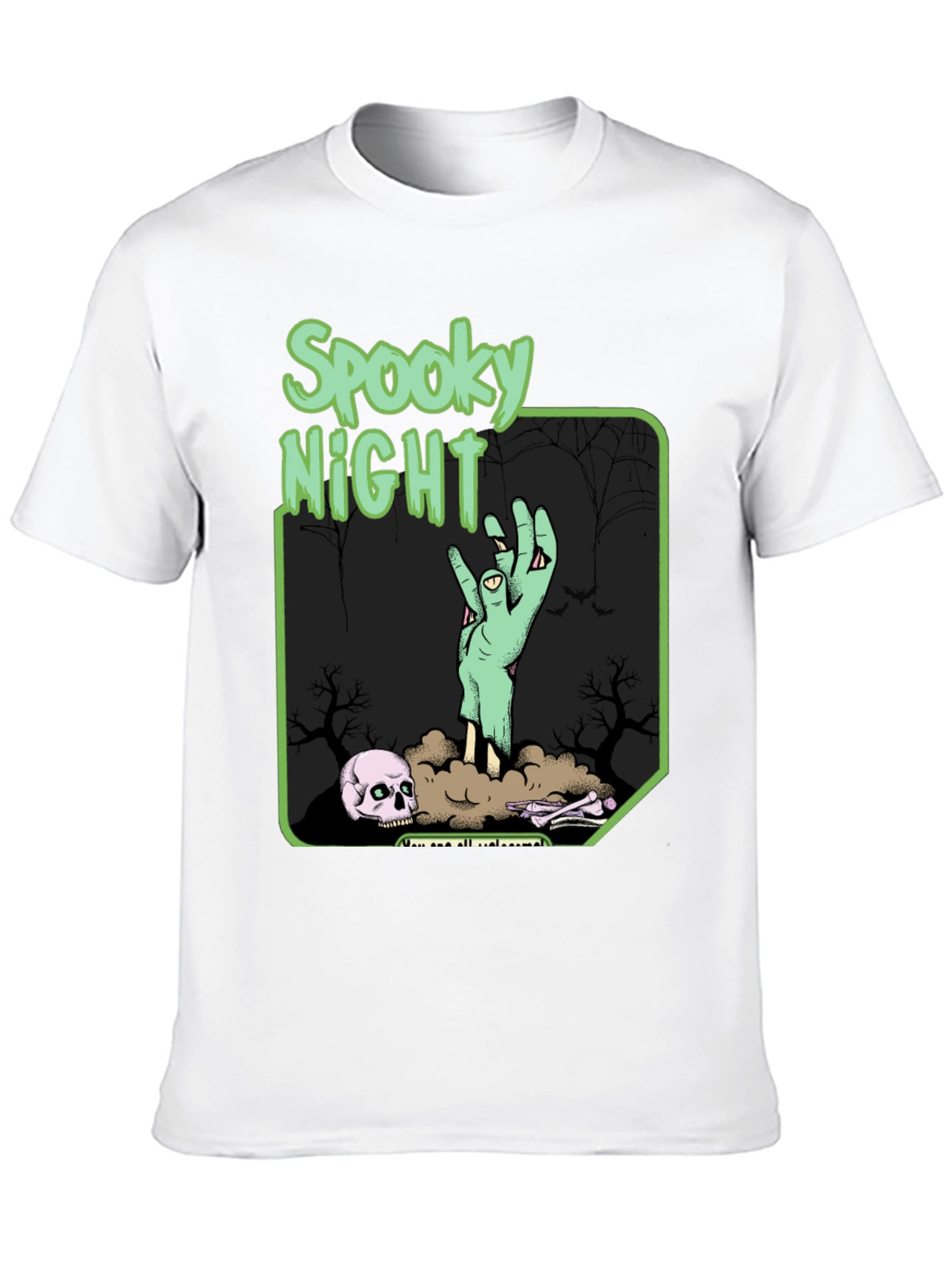 Black Spooky Night Graphic T-Shirt view 10