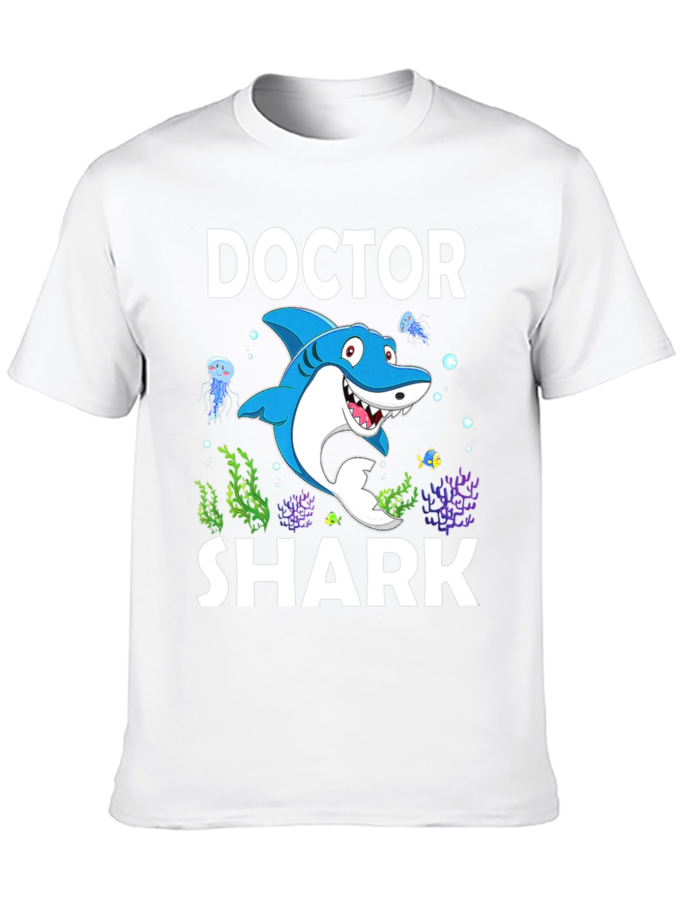Black Doctor Shark Graphic Tee - Funny Cartoon Shirt view 10