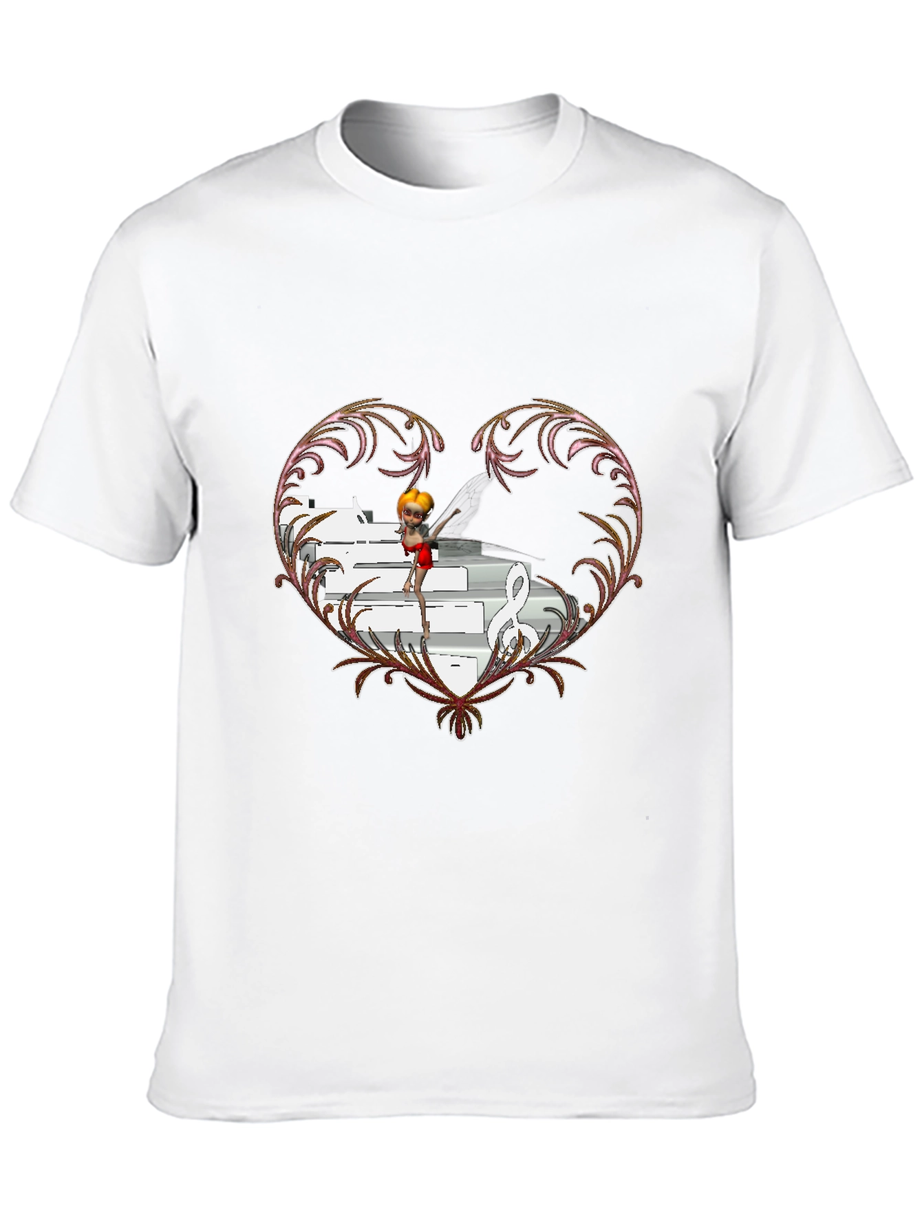 Black Musical Heart Graphic Tee - Unique Design view 10