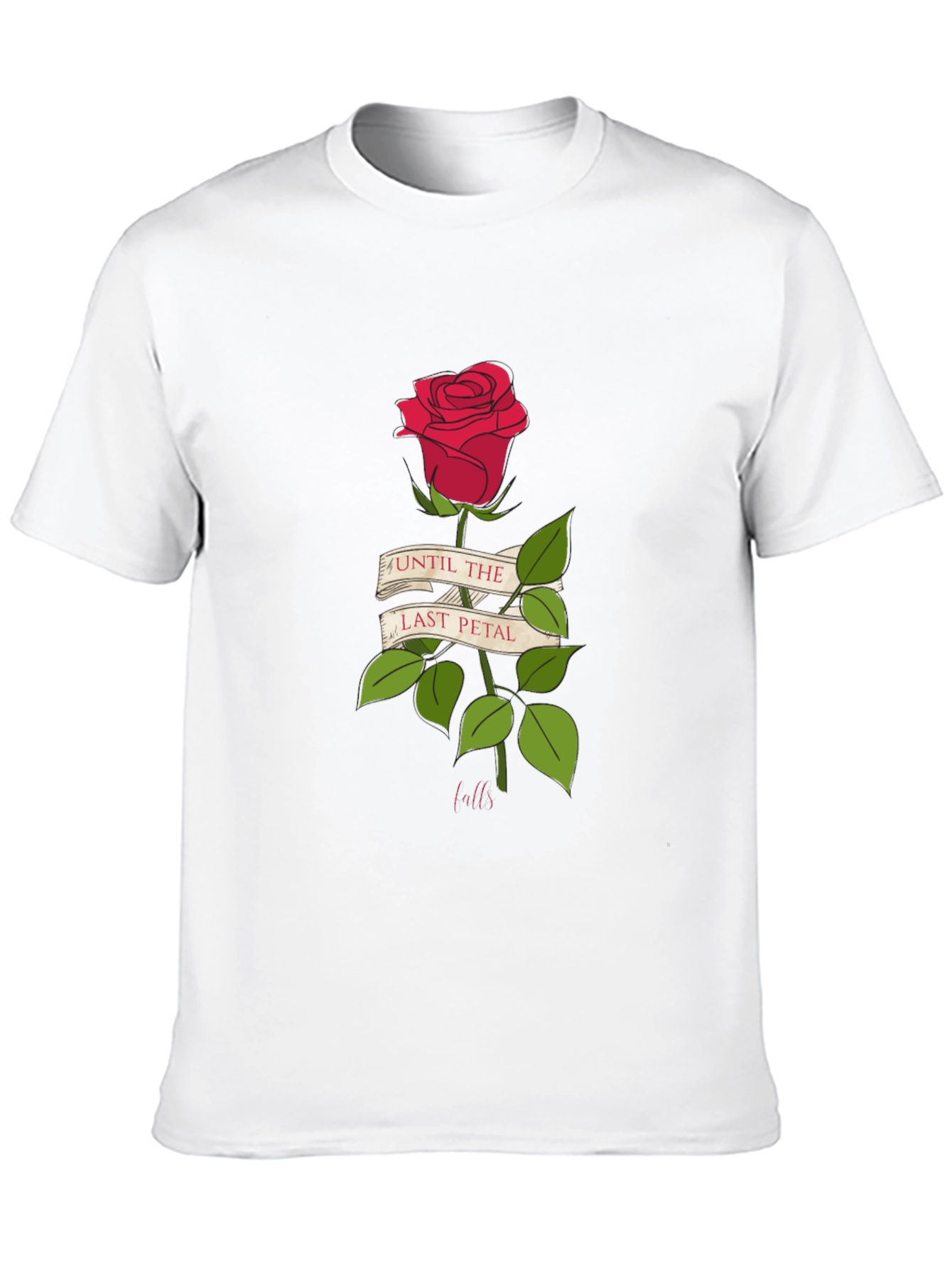Black Until Last Petal Falls Rose Graphic Tee view 10