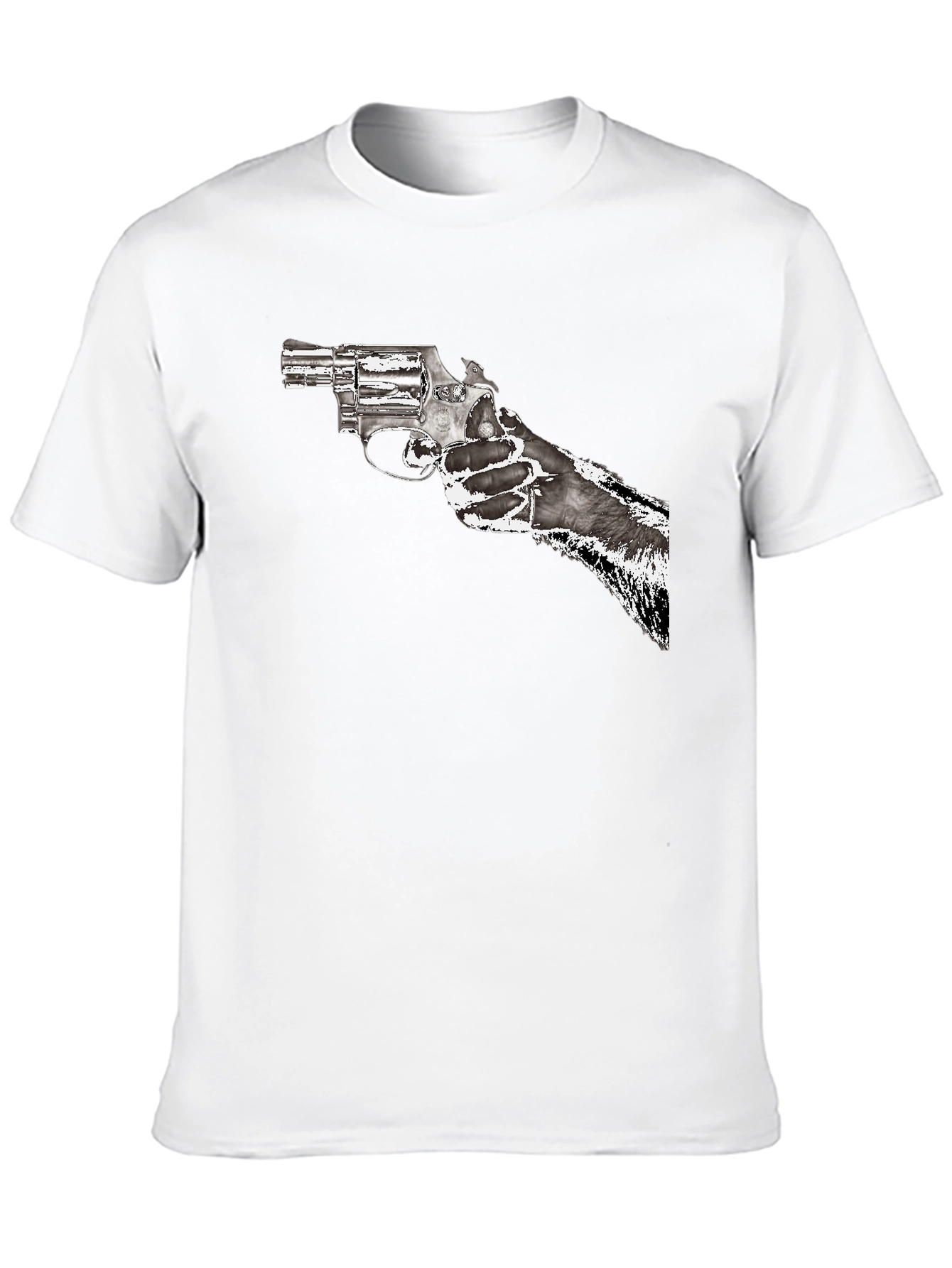 Black Gun Graphic T-Shirt - Black Cotton Blend view 10