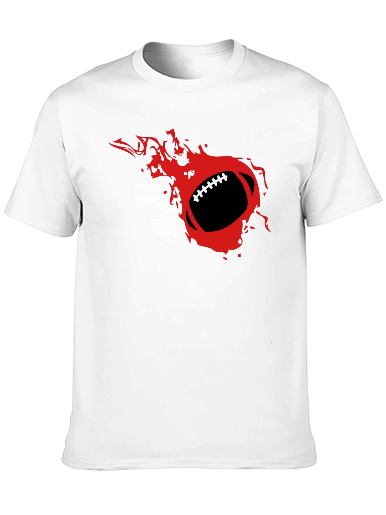 Black Flaming Football Graphic Tee - Black T-Shirt view 10