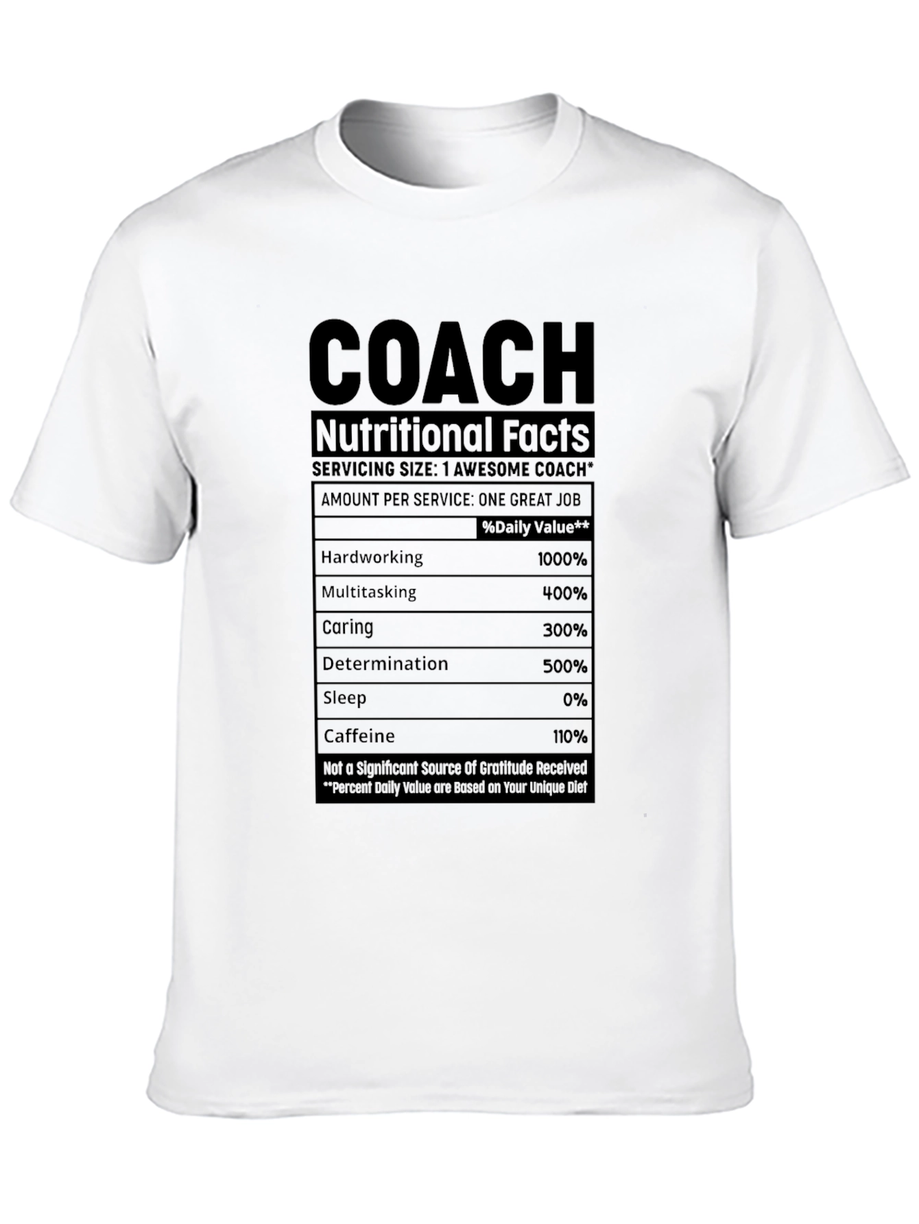 Black Awesome Coach Nutritional Facts T-Shirt view 10