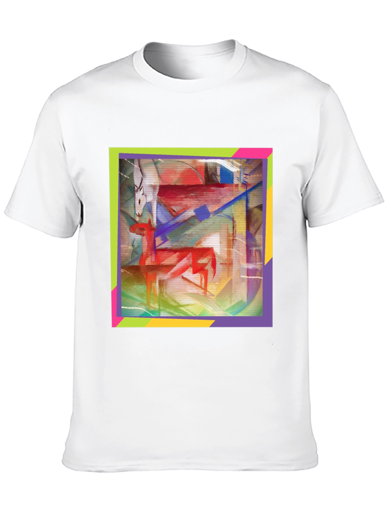 Black Abstract Deer Graphic Tee - Artistic Menswear view 10