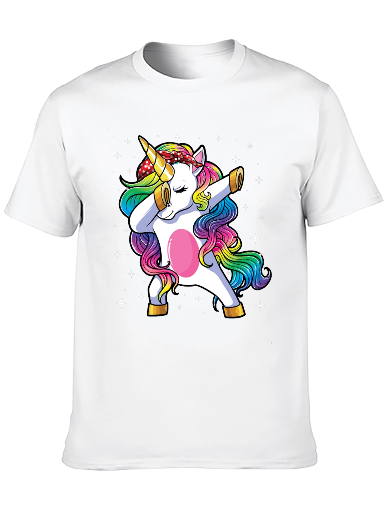 Black Dabbing Unicorn Graphic Tee - Men's Black T-Shirt view 10