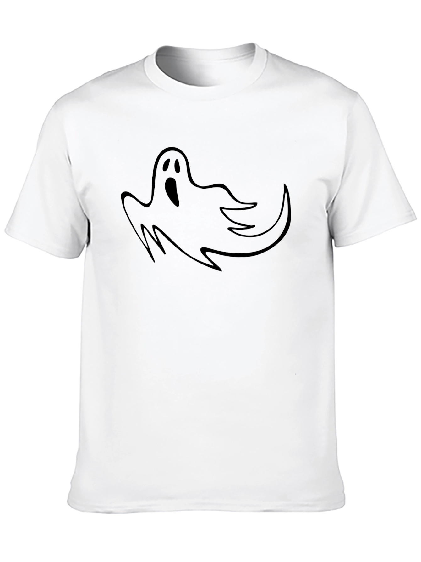 Black Spooky Ghost Graphic T-Shirt - Black view 10