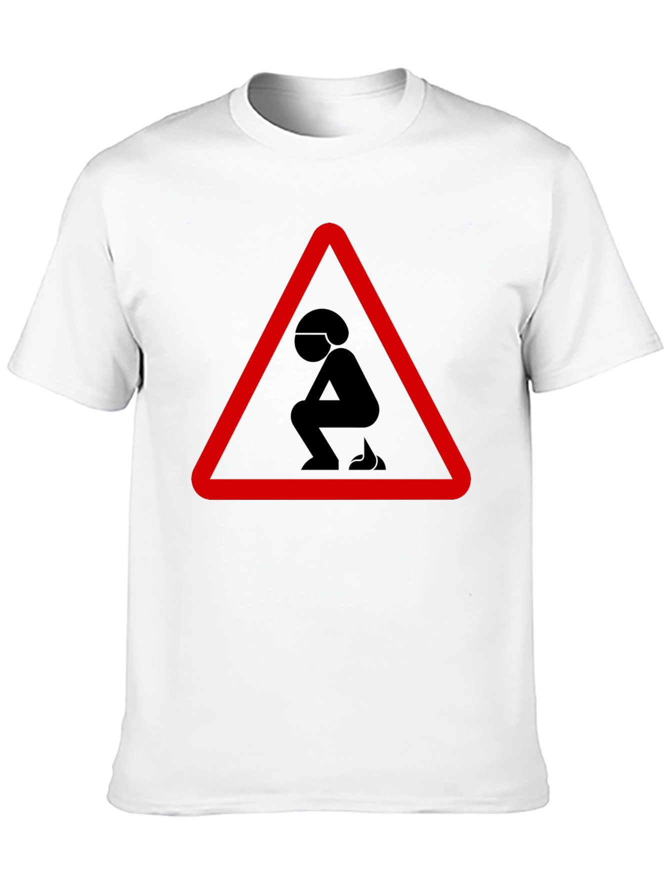 Black Funny Poop Warning Graphic T-Shirt view 10