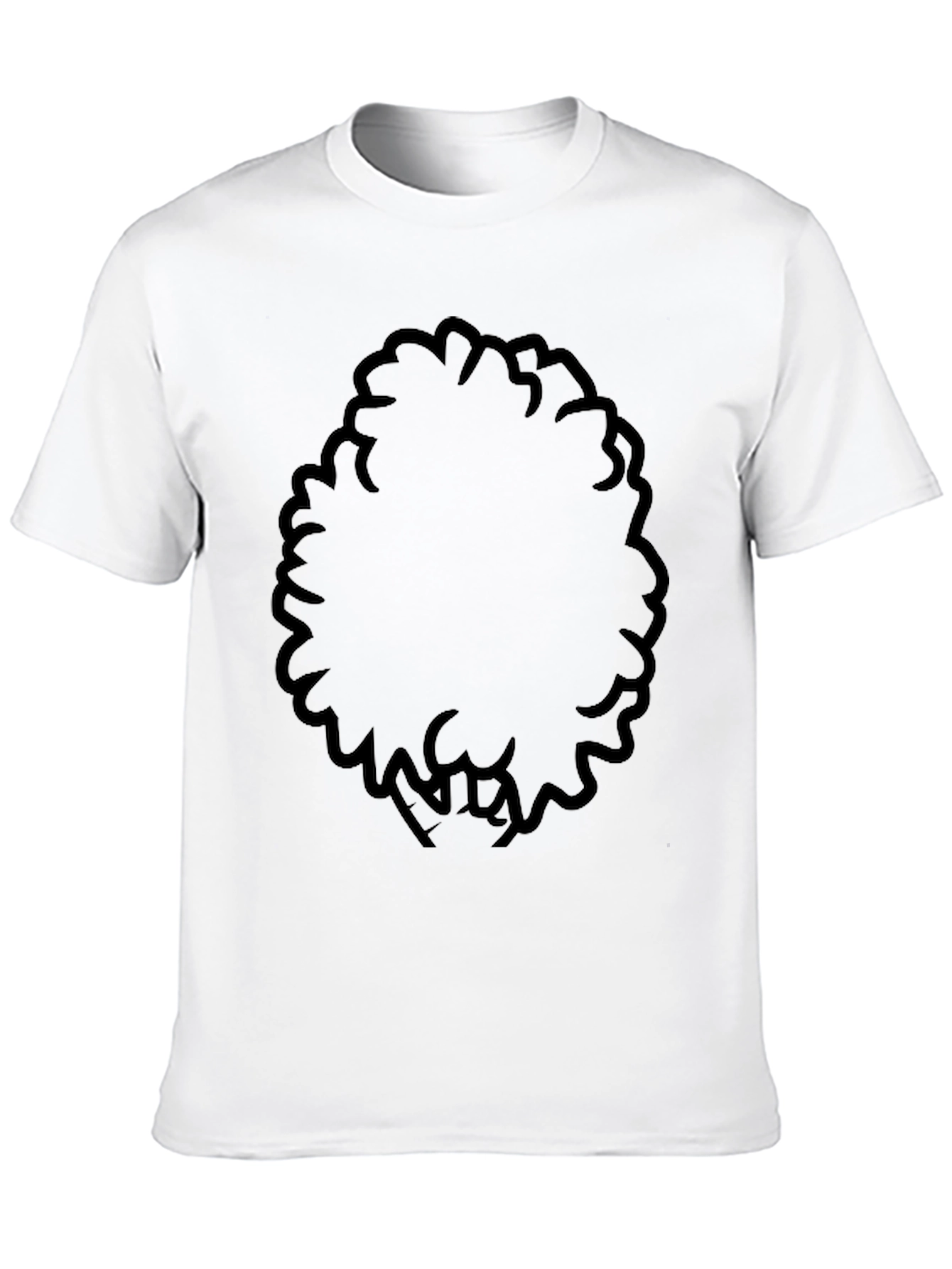 Black Men's Black T-Shirt with Afro Design view 10