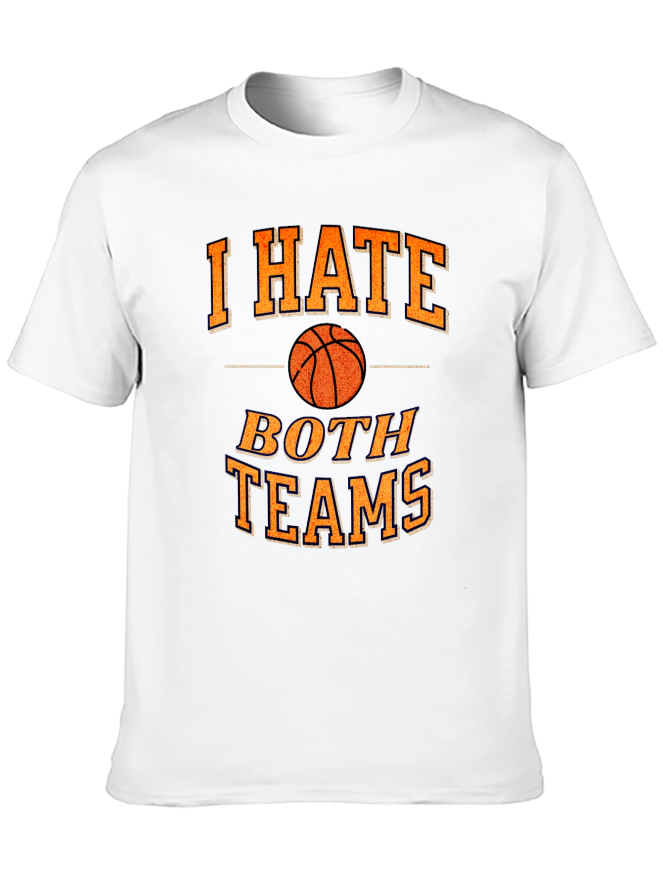 Black Funny Basketball I Hate Both Teams T-Shirt view 10