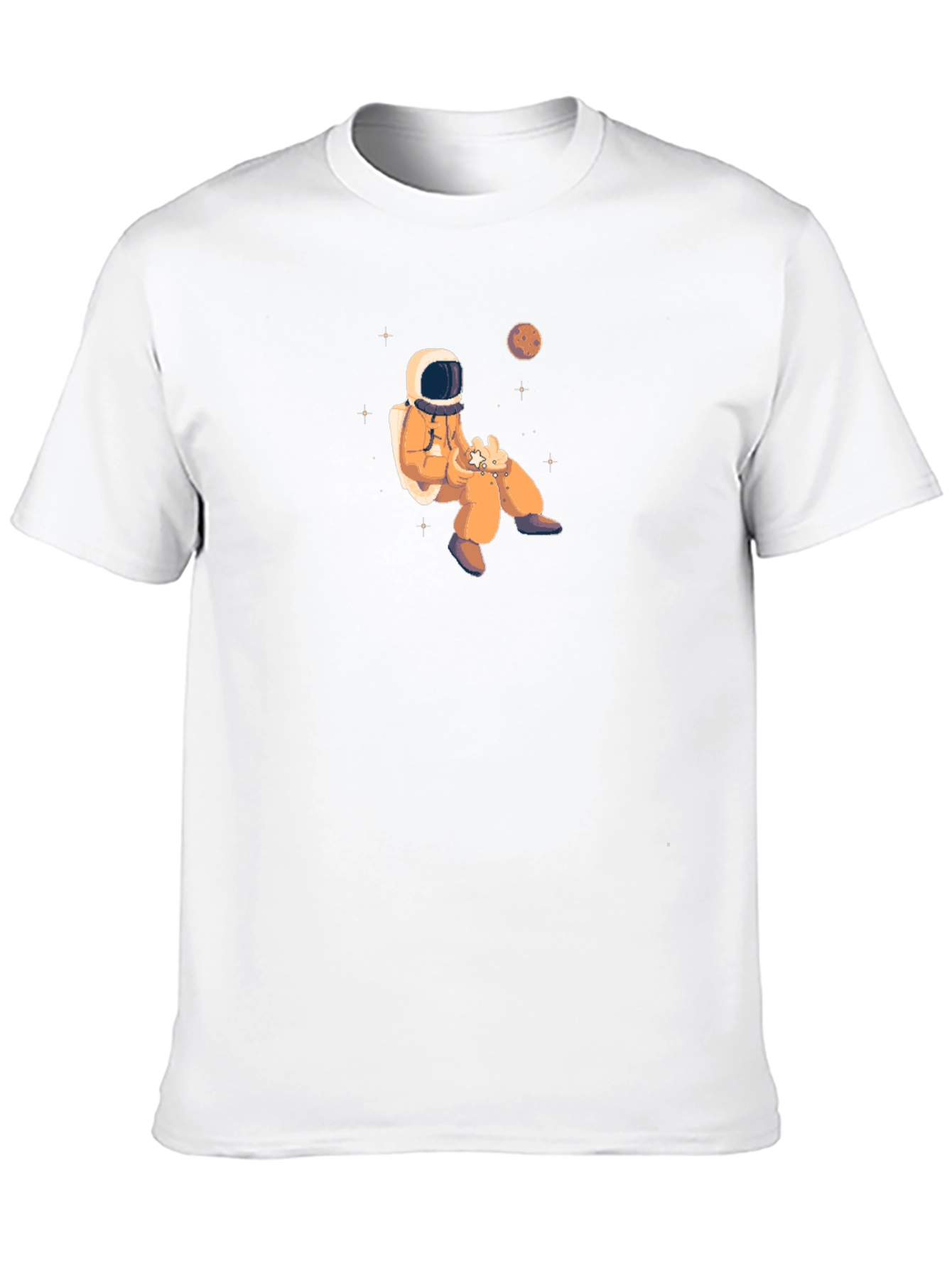 Black Astronaut in Space Black Graphic Tee view 10