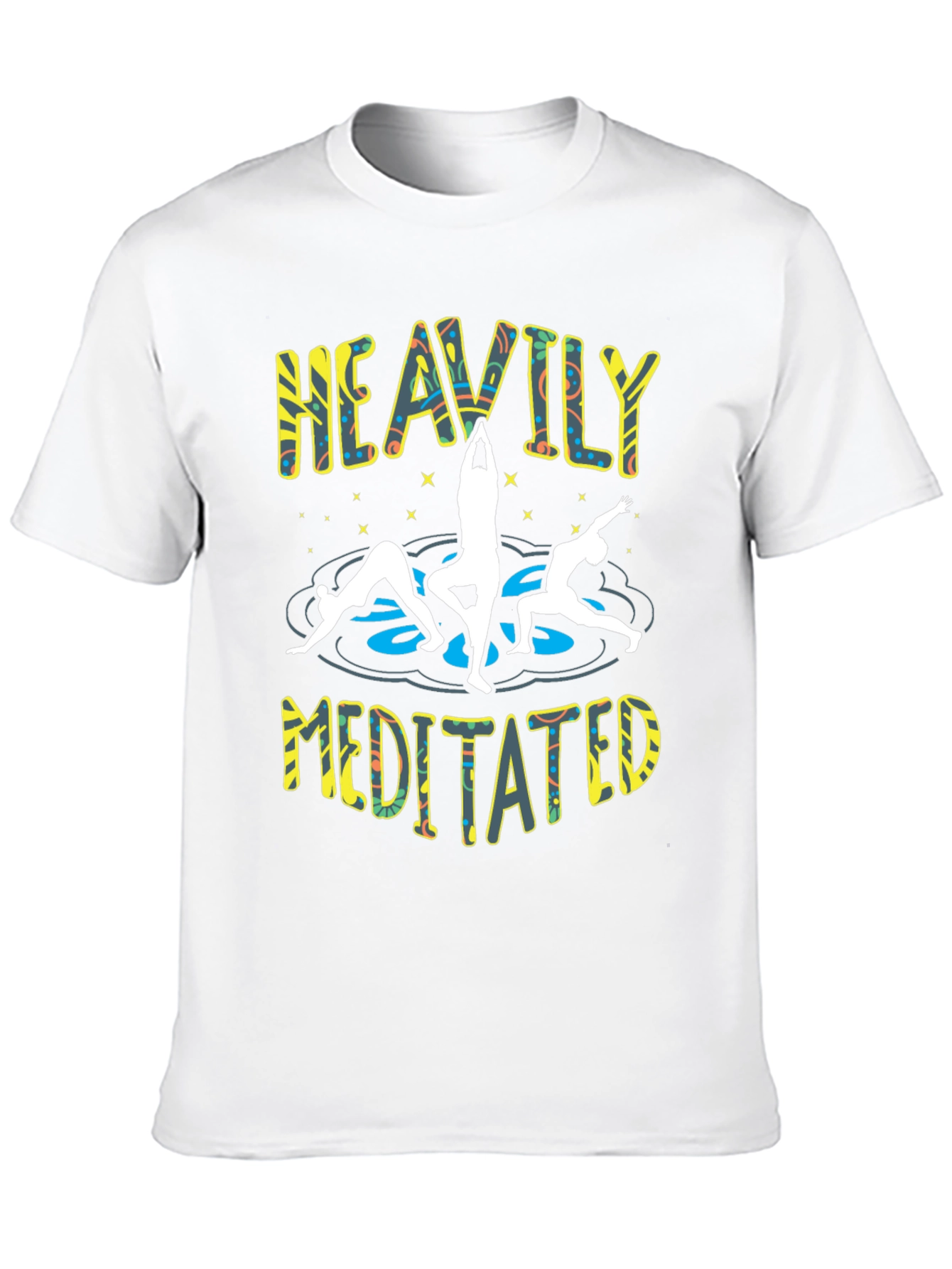 Black Heavily Meditated Yoga Black T-Shirt view 10