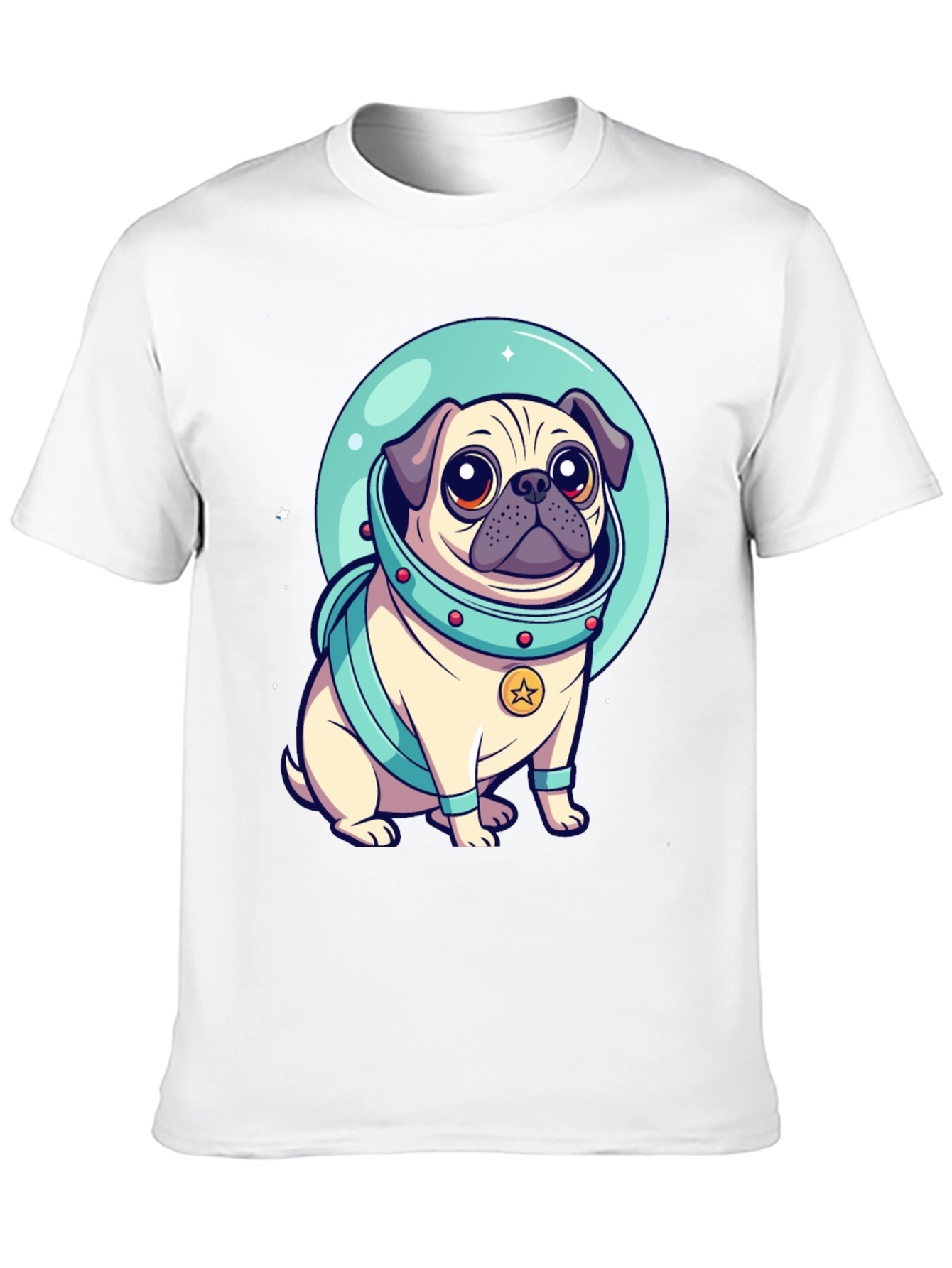 Black Astronaut Pug Graphic Tee - Space Dog Lover view 10