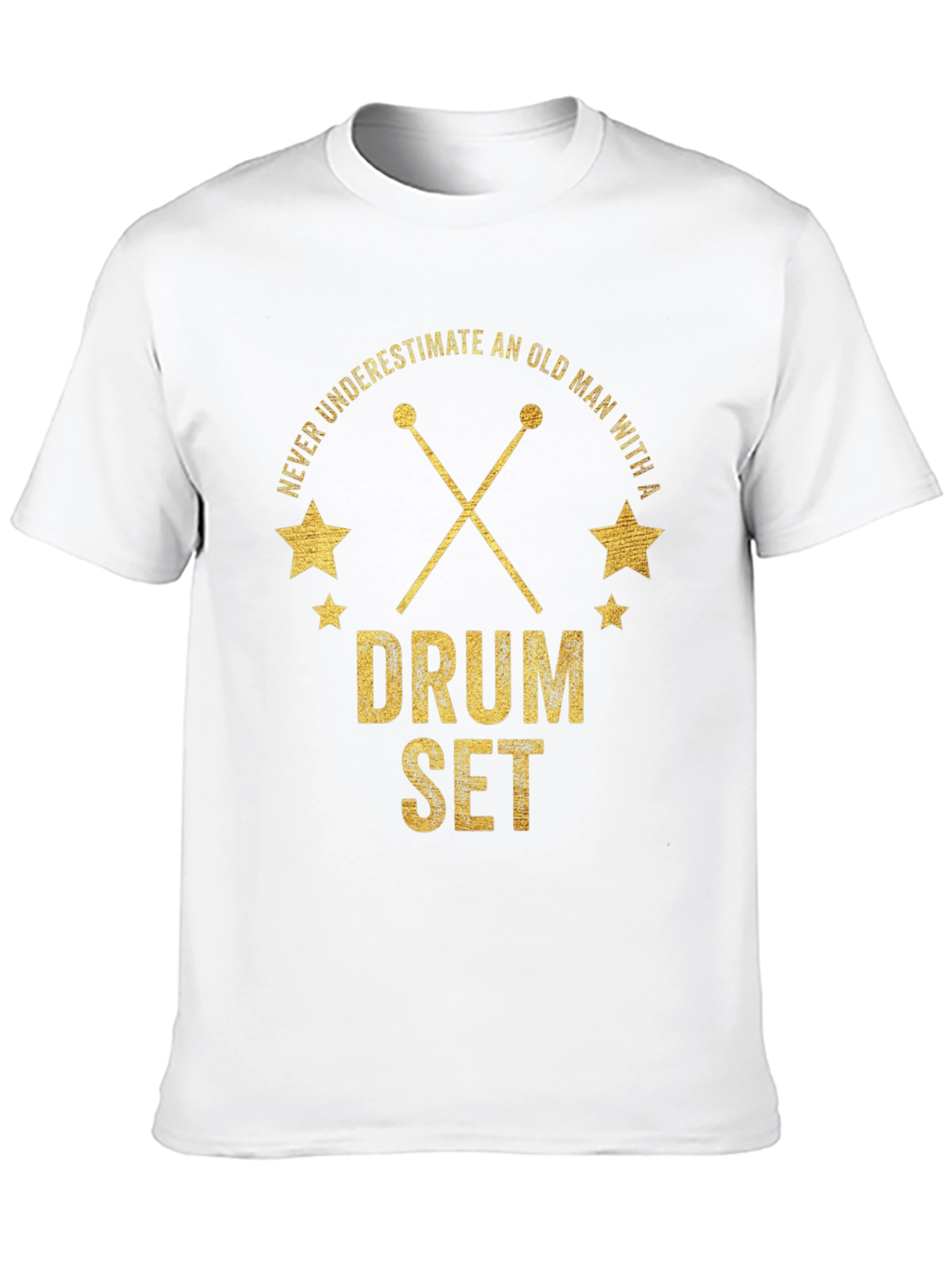 Black Never Underestimate Old Man Drum Set T-Shirt view 10