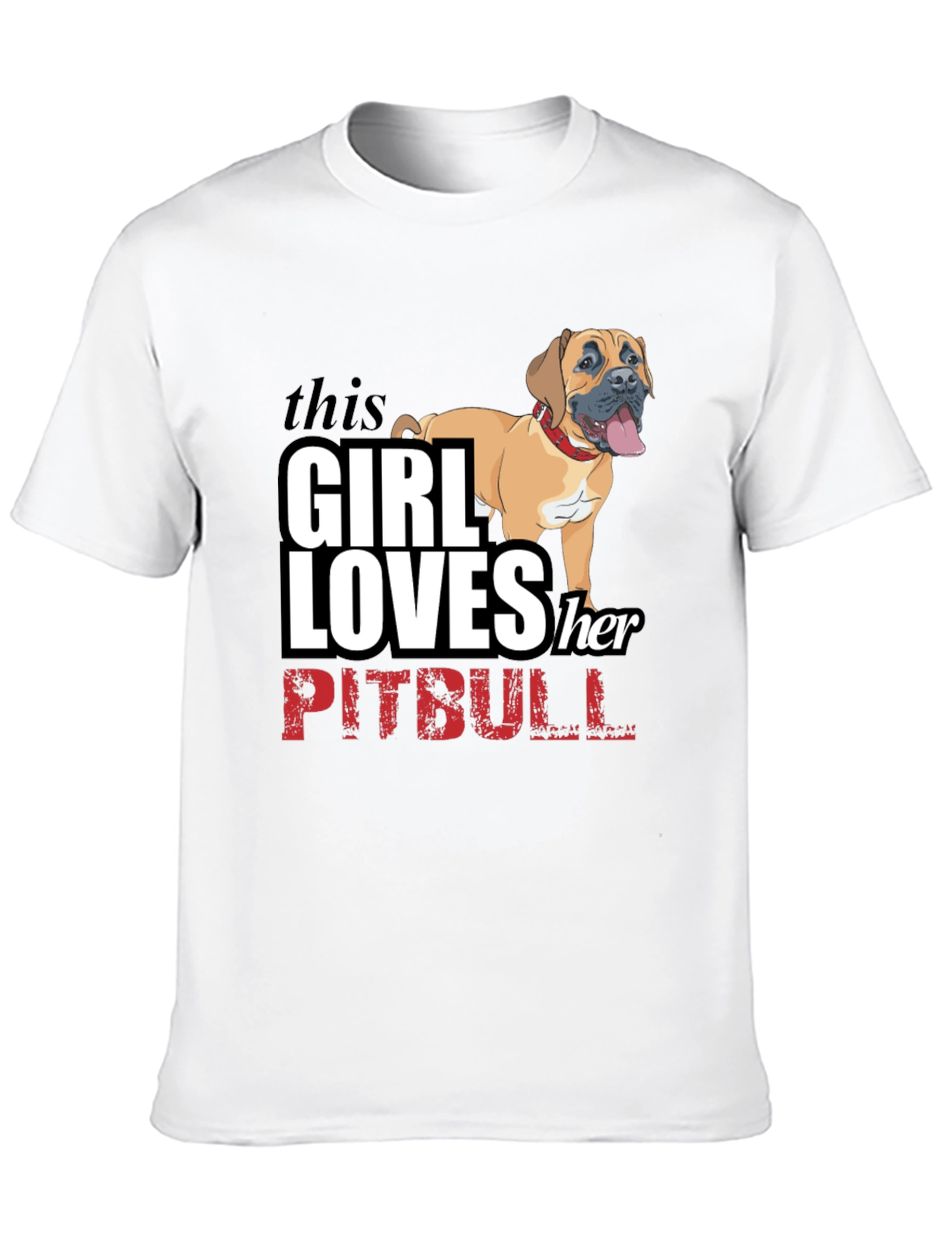 Black Girl Loves Her Pitbull Black T-Shirt view 10