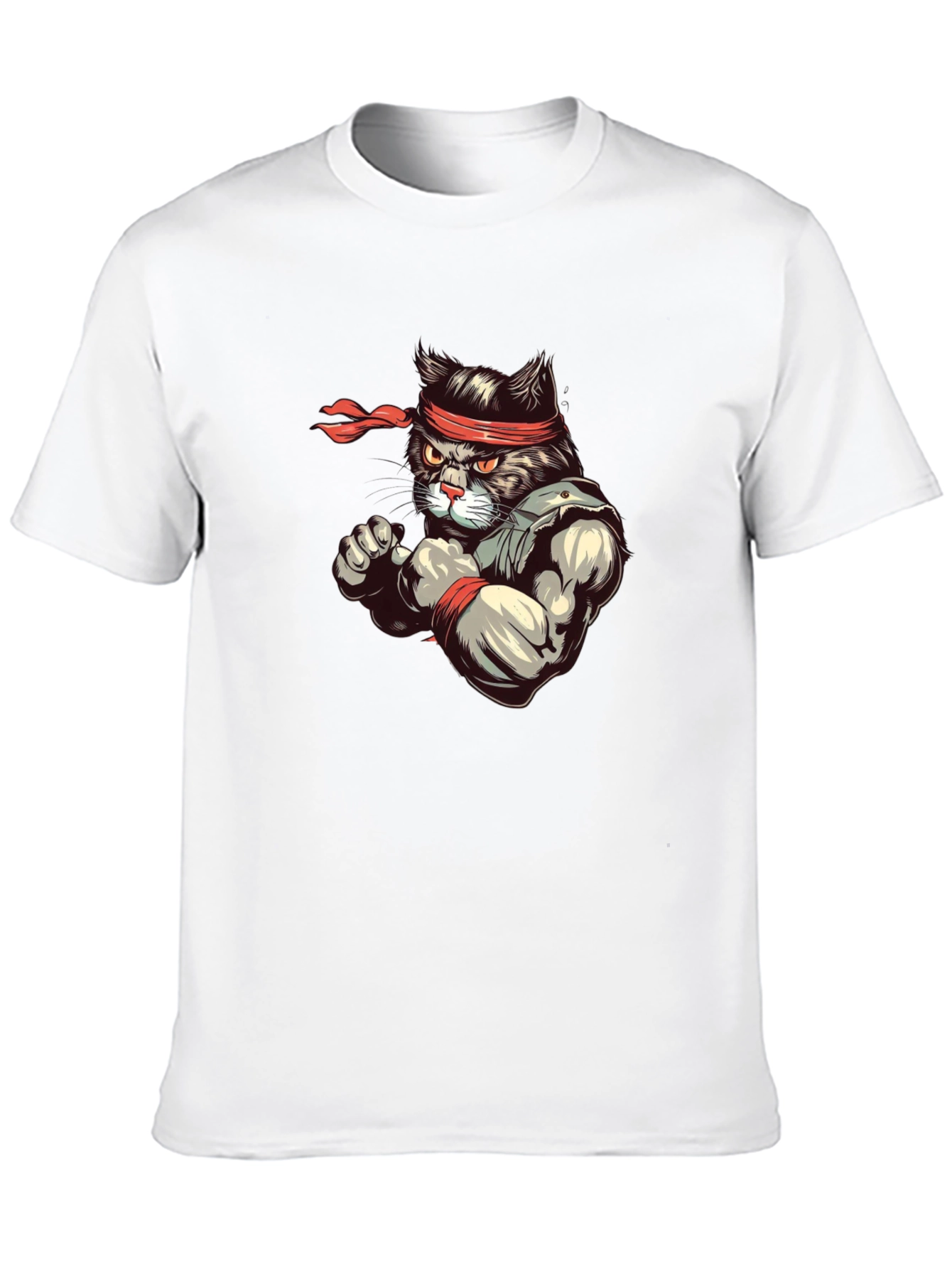 Black Martial Arts Cat T-Shirt - Ninja Cat Tee view 10