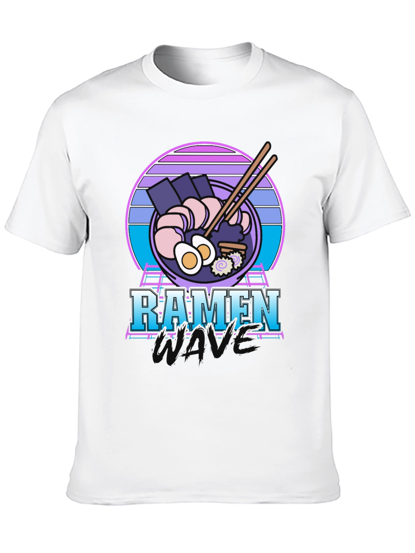 Black Retro Ramen T-Shirt - 80's Vaporwave Style Tee view 10