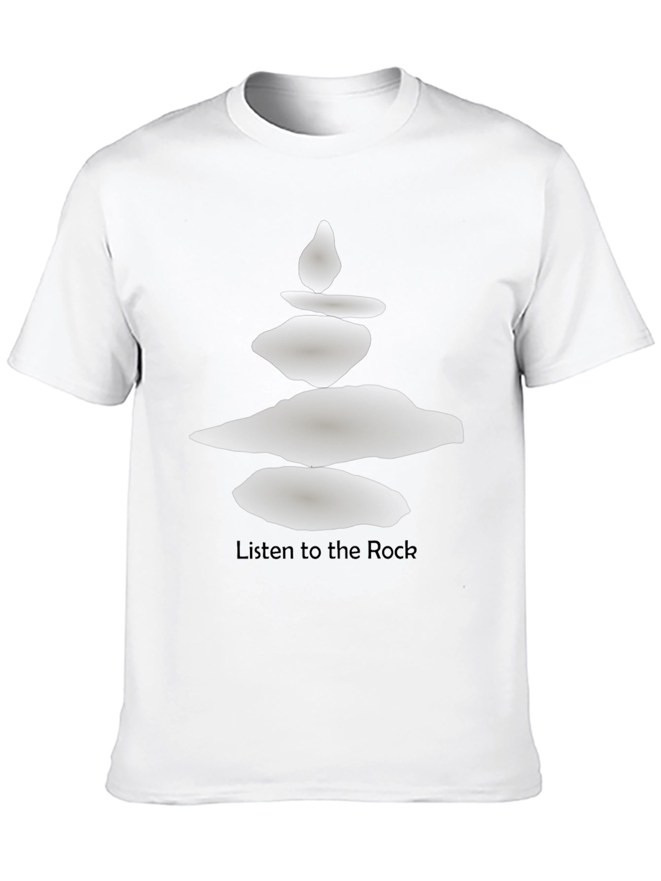 Black Zen Rock Stack T-Shirt - Listen to the Rock view 10