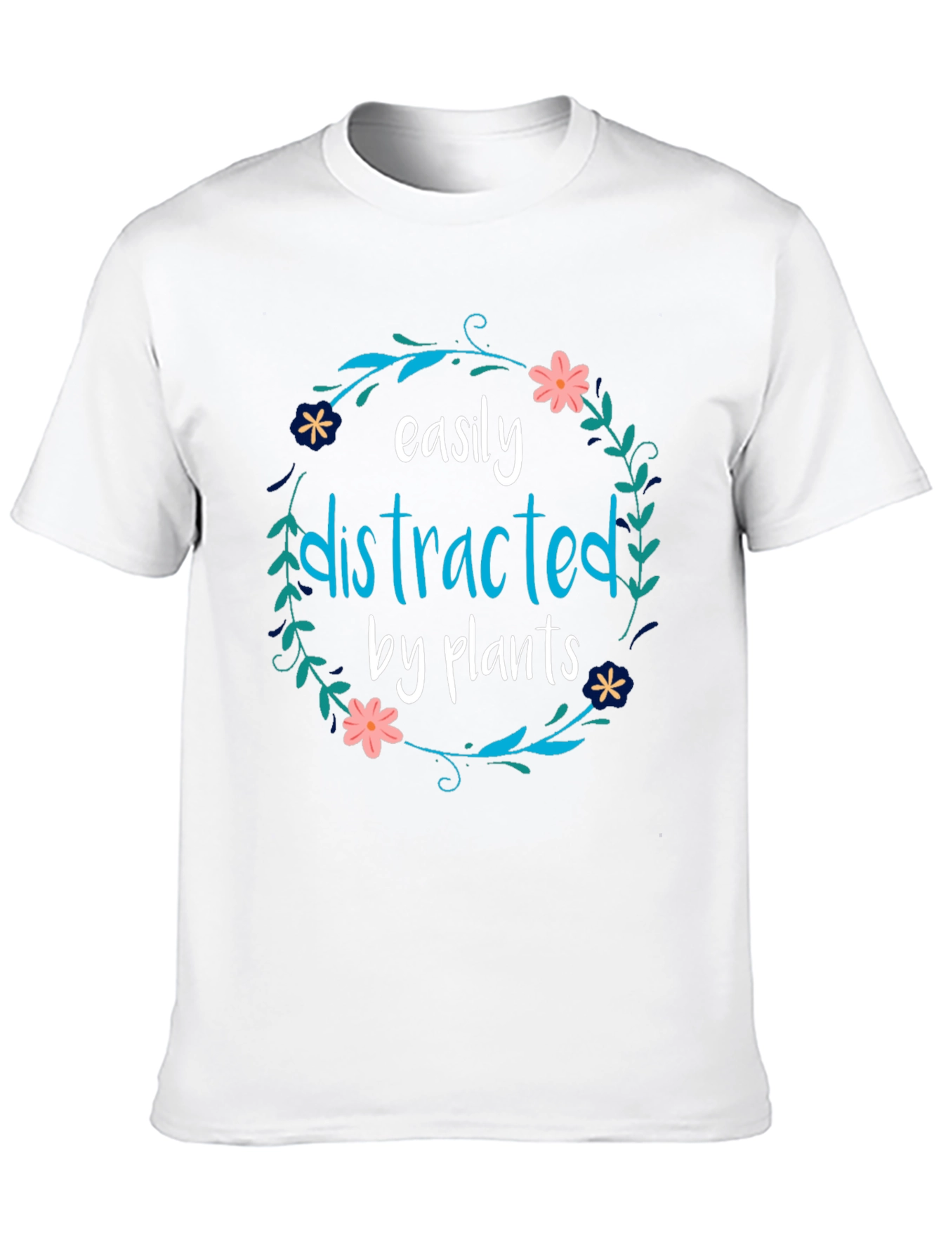 Black Easily Distracted By Plants Black T-Shirt view 10