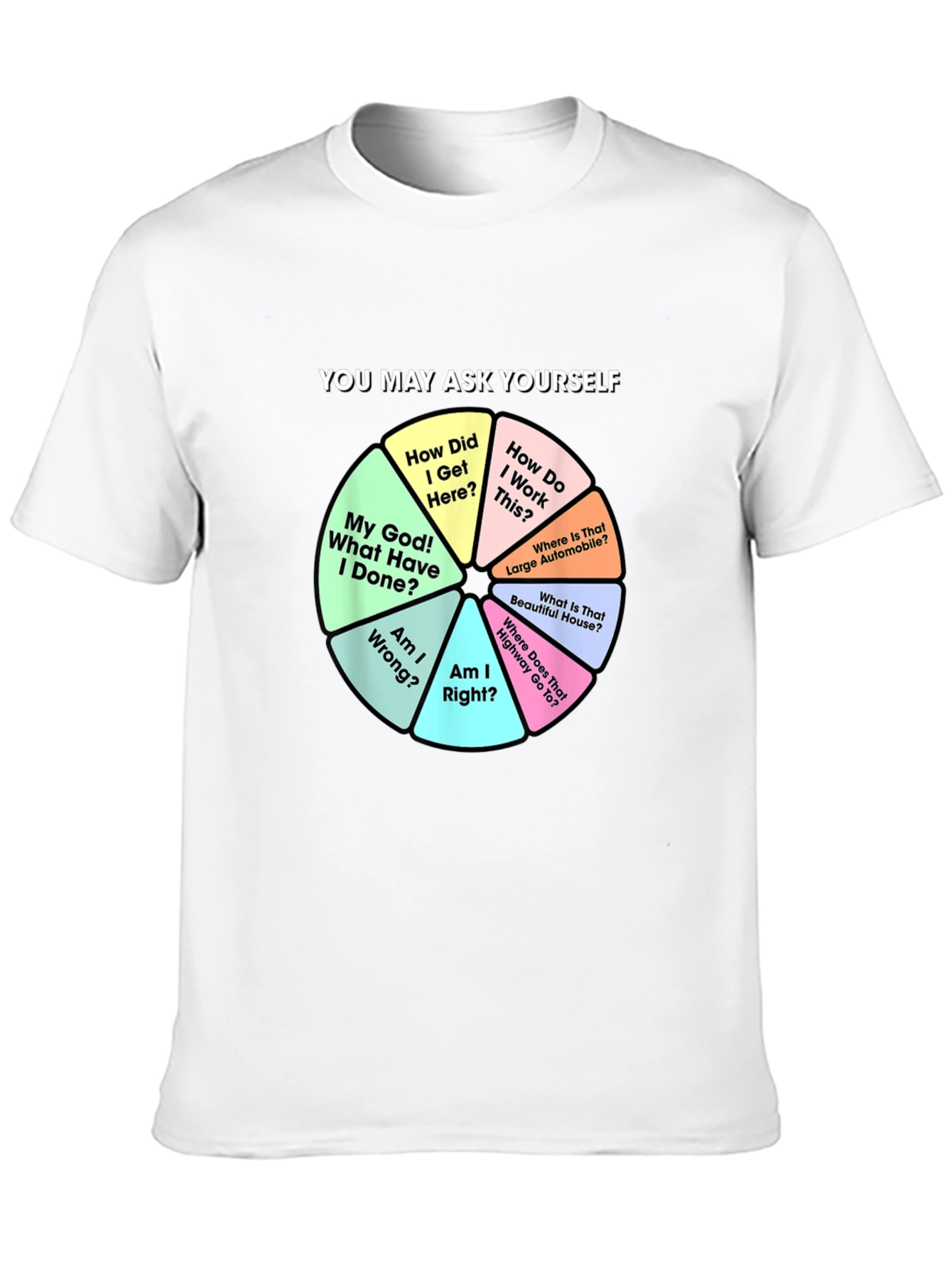 Black You May Ask Yourself Graphic T-Shirt view 10