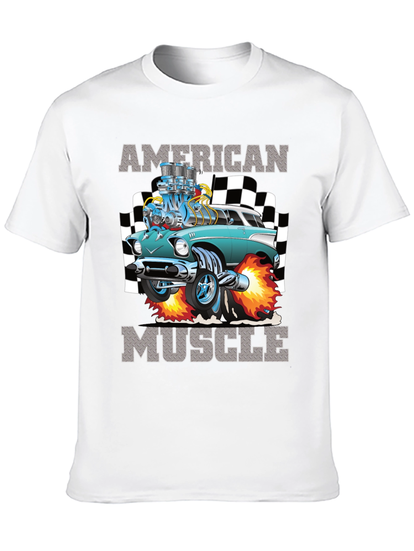 Black American Muscle Car Graphic T-Shirt view 10