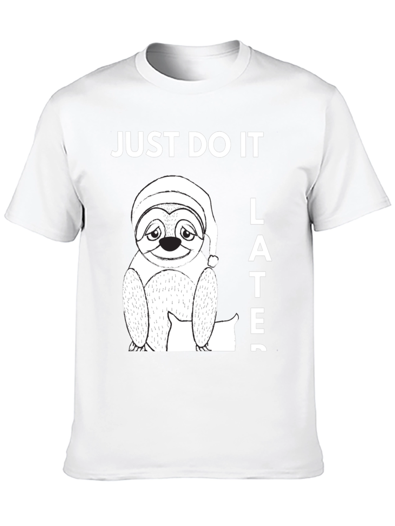 Black Just Do It Later Sloth Graphic Tee view 10
