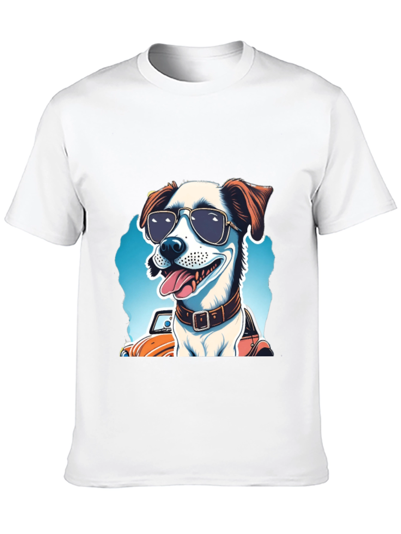 Black Cool Dog Tee: Sunglasses Pup Car Ride view 10
