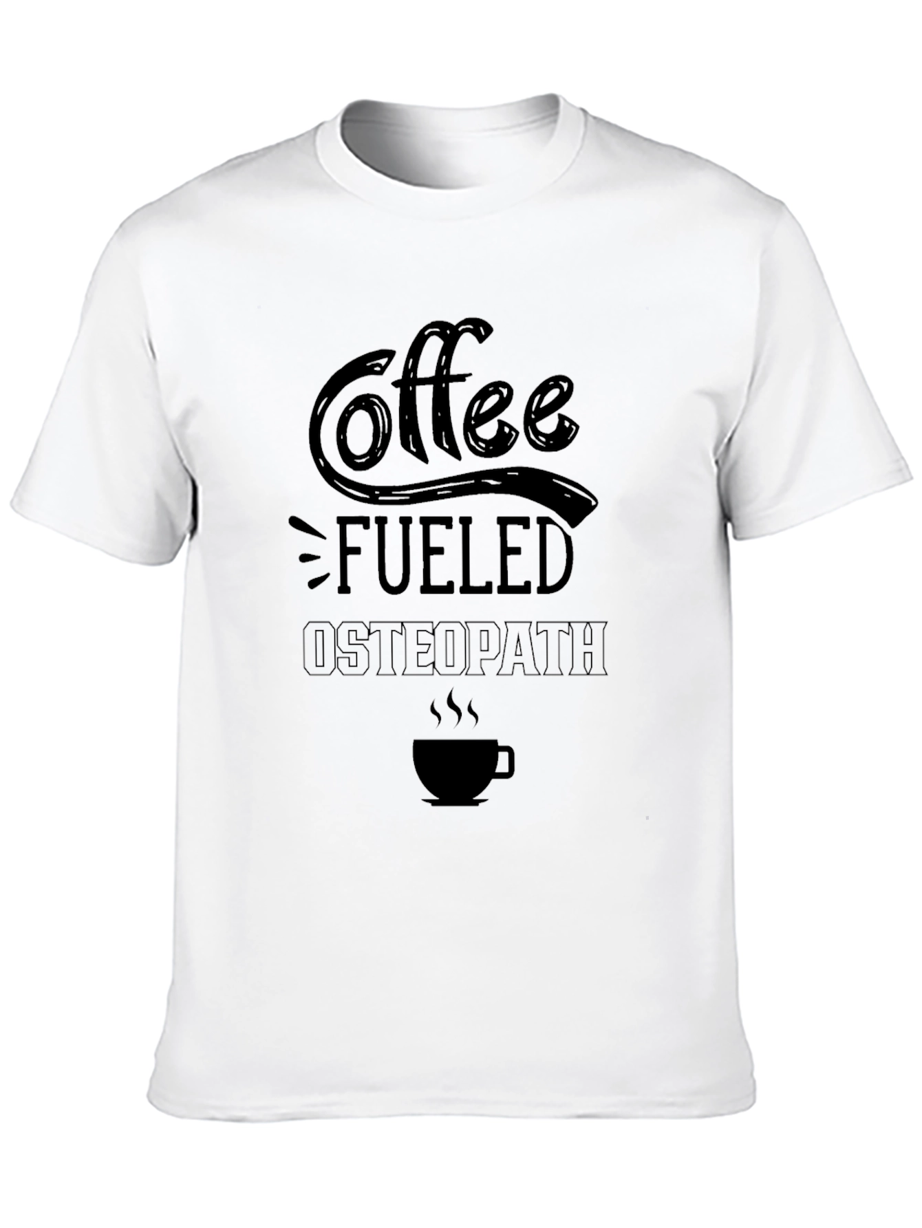 Black Coffee Fueled Osteopath Black T-Shirt view 10