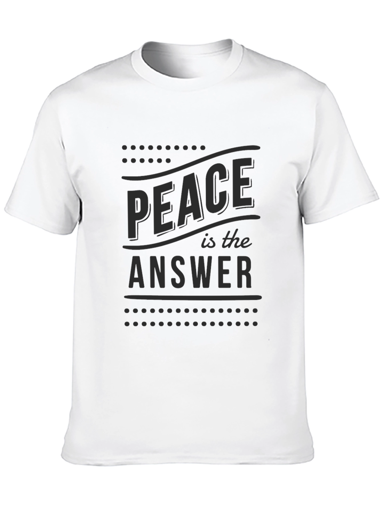 Black Peace is the Answer Graphic Tee - Classic Crew Neck T-Shirt view 10