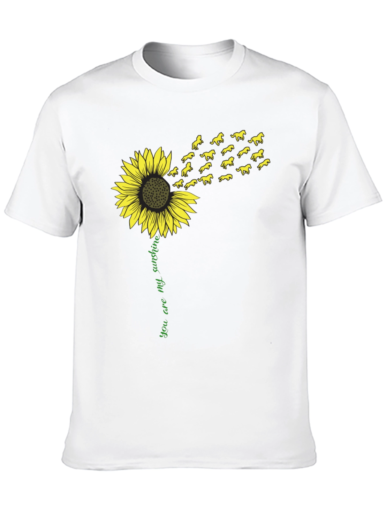 Black Sunflower Horse T-Shirt - You Are My Sunshine Tee view 10