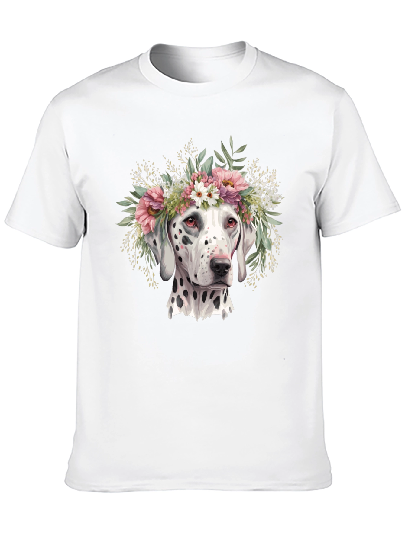 Black Dalmatian Flower Crown T-Shirt view 10
