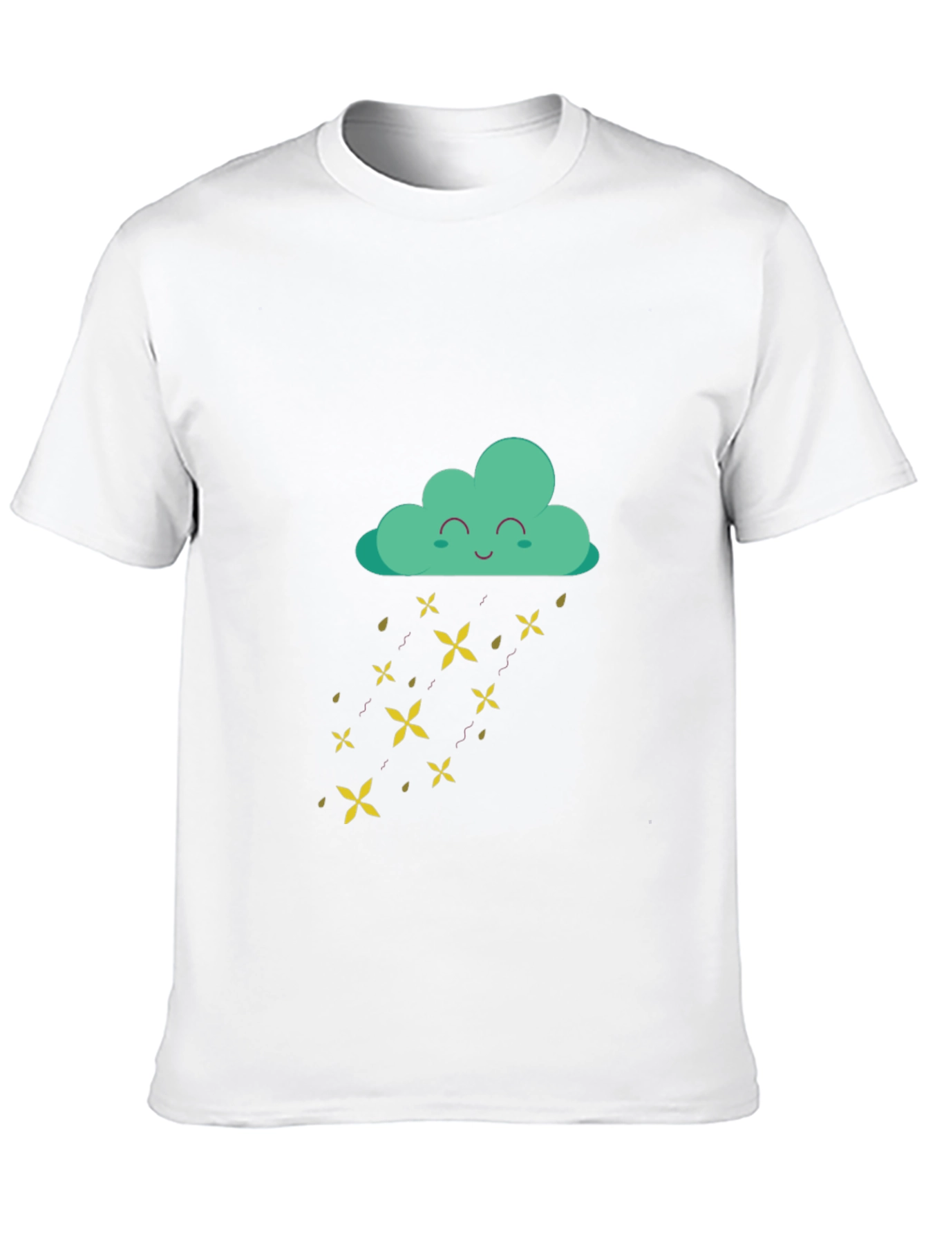 Black Happy Cloud Rain T-Shirt - Fun Graphic Tee view 10
