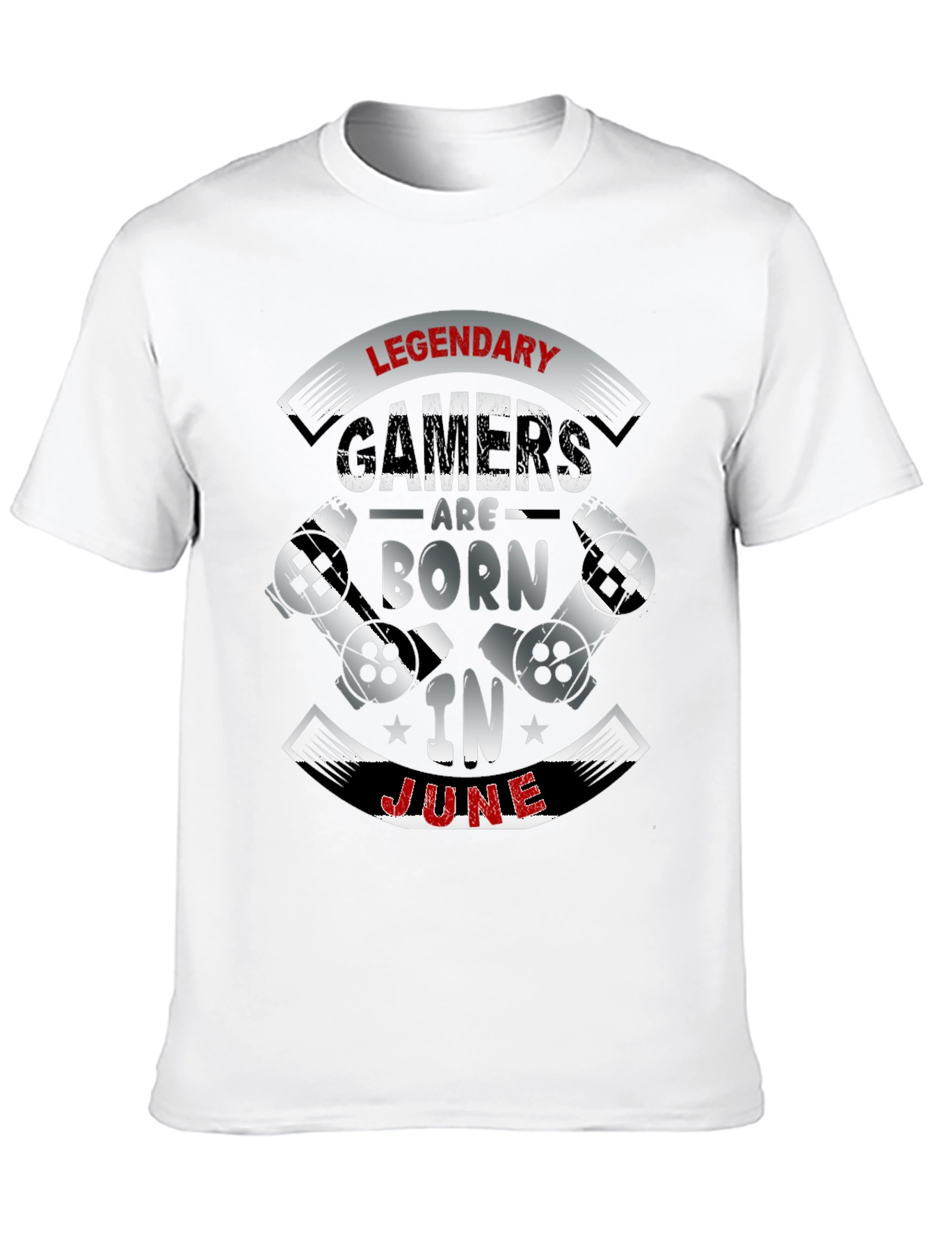 Black Legendary Gamers Born In June Black T-Shirt view 10