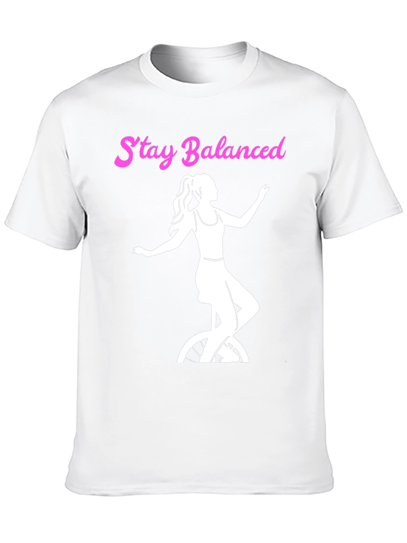Black Stay Balanced Graphic Tee - Unicycle Design view 10