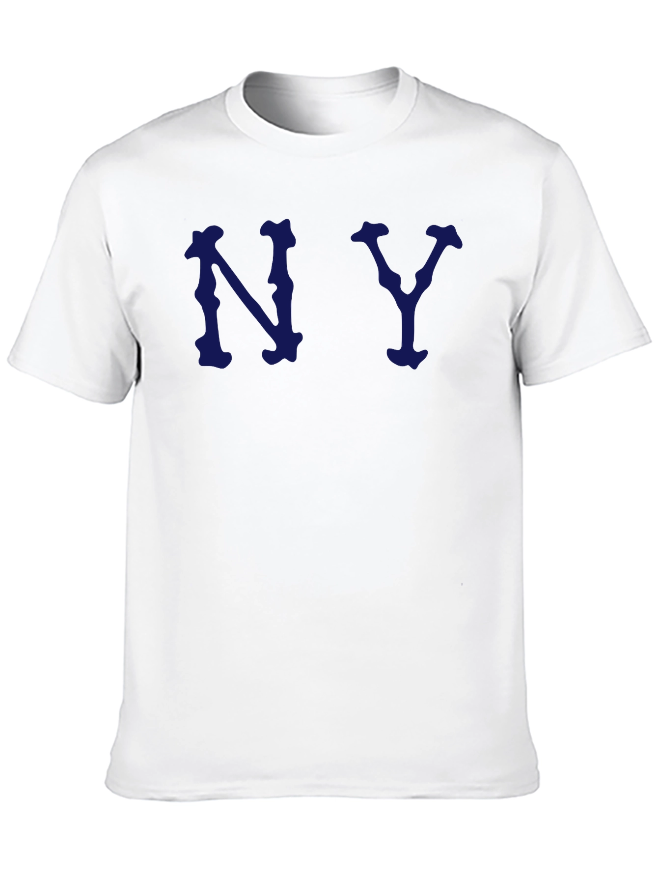 Black NY Letter Graphic Tee - Short Sleeve, Crew Neck, Casual Fit view 10