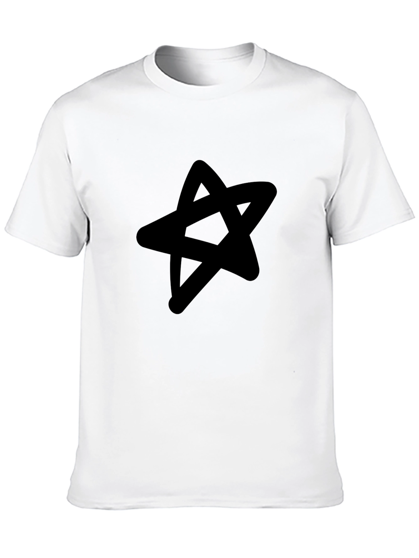 Black Star Graphic Black T-Shirt - Casual Men's Tee view 10