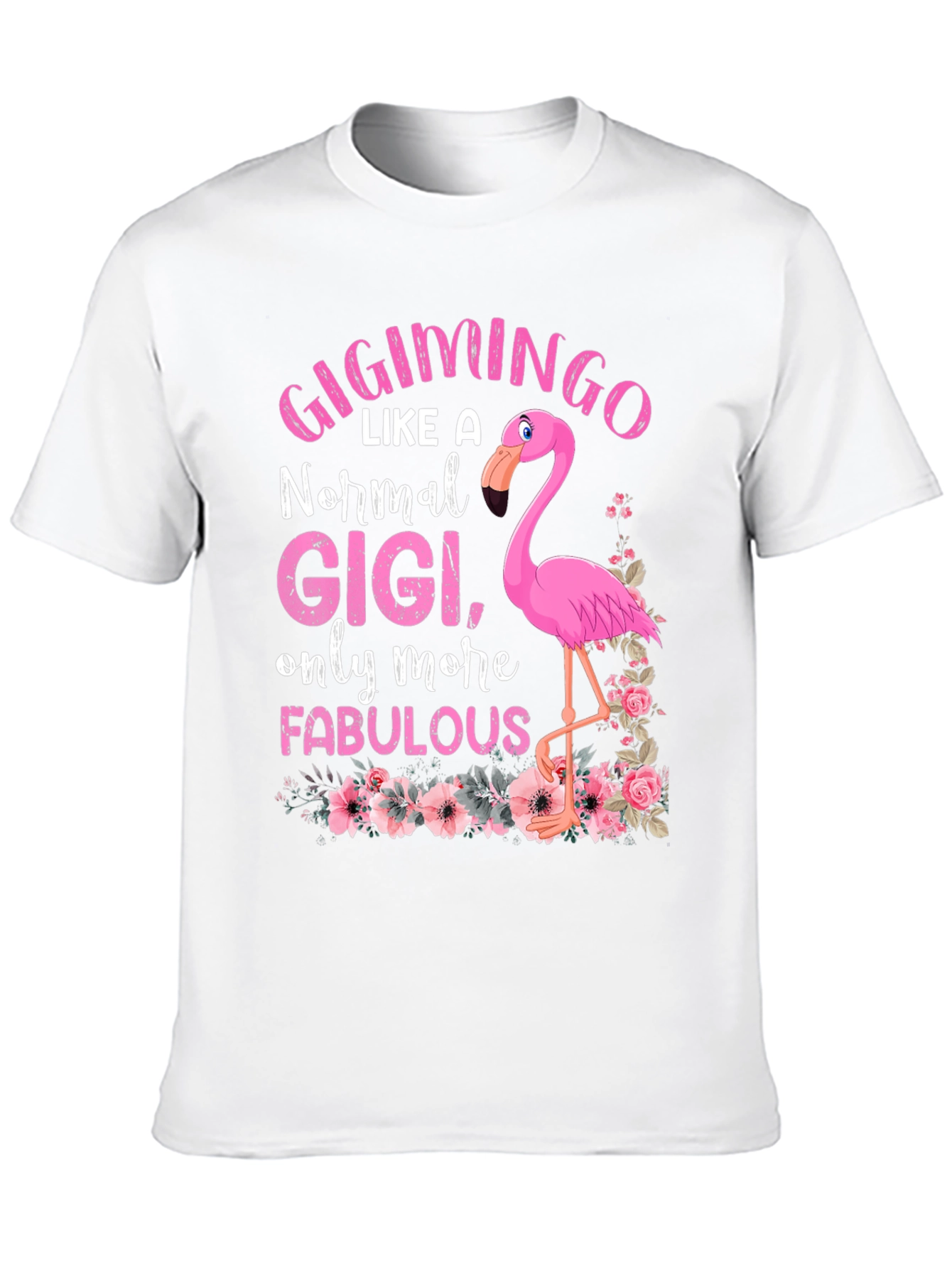 Black GigiMingo T-Shirt: Fabulous Flamingo Gigi view 10