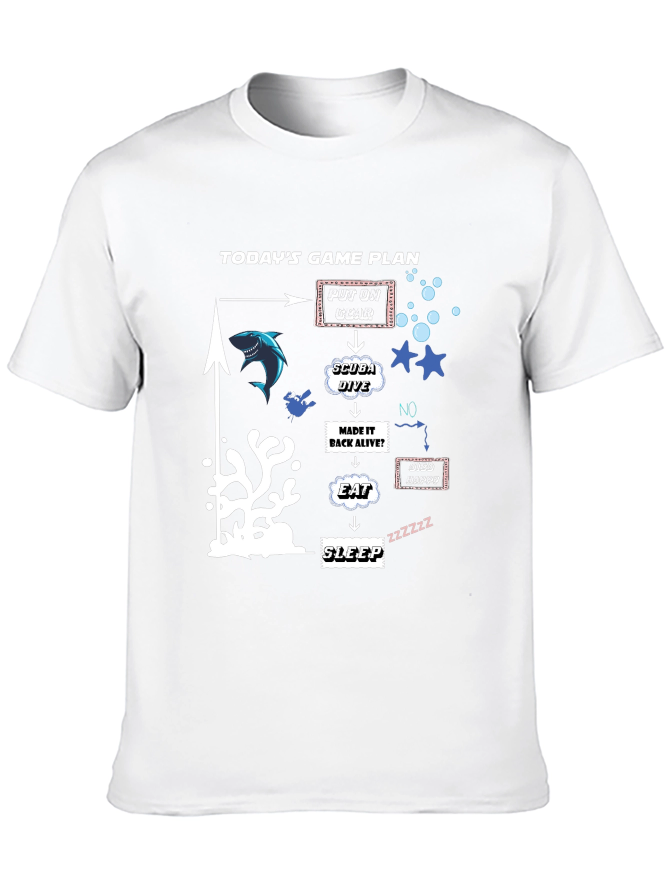 Black Diver's Game Plan T-Shirt - Scuba Diving Adventure Tee view 10