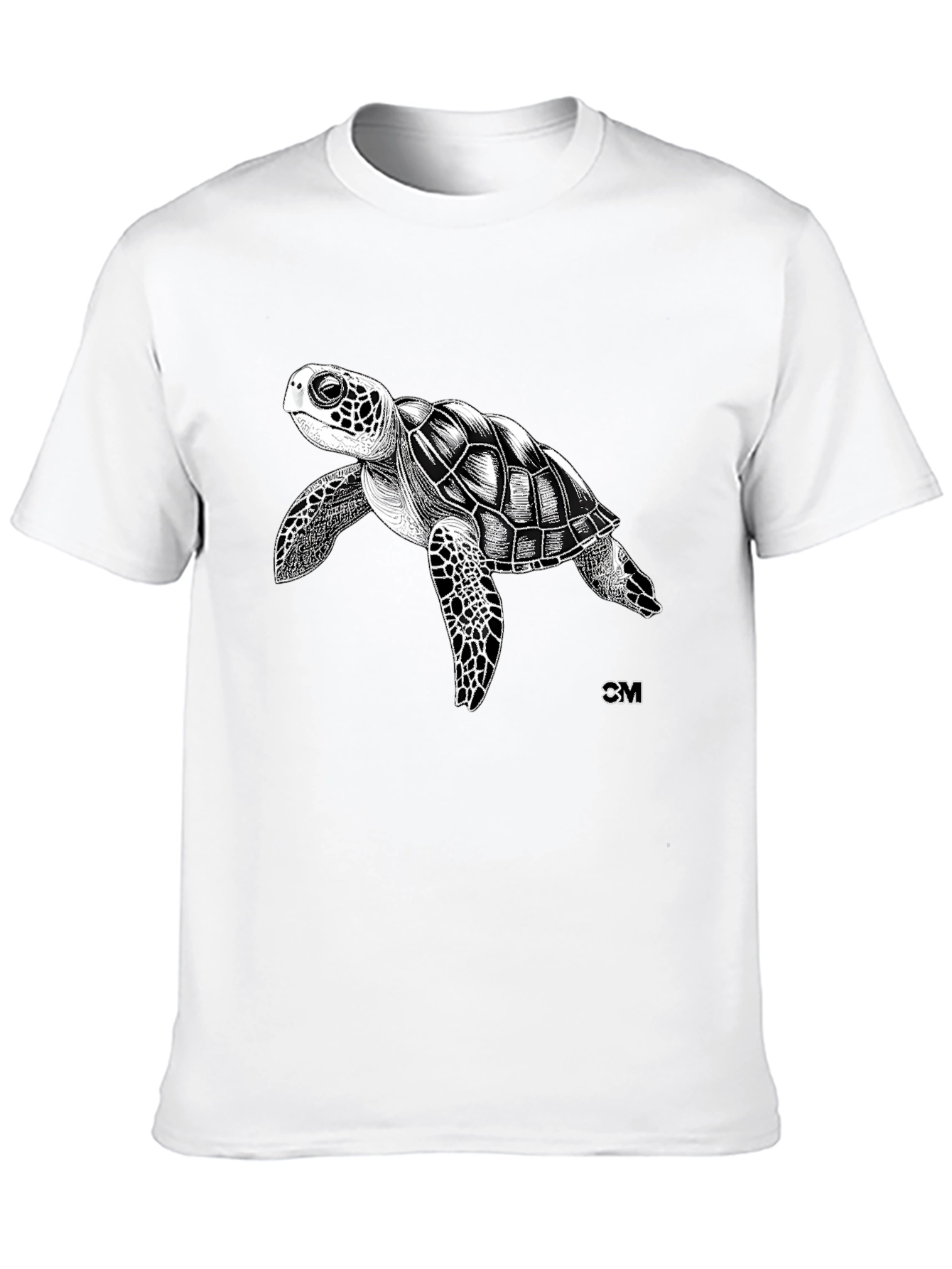 Black Sea Turtle Graphic Tee - Men's Black T-Shirt view 10