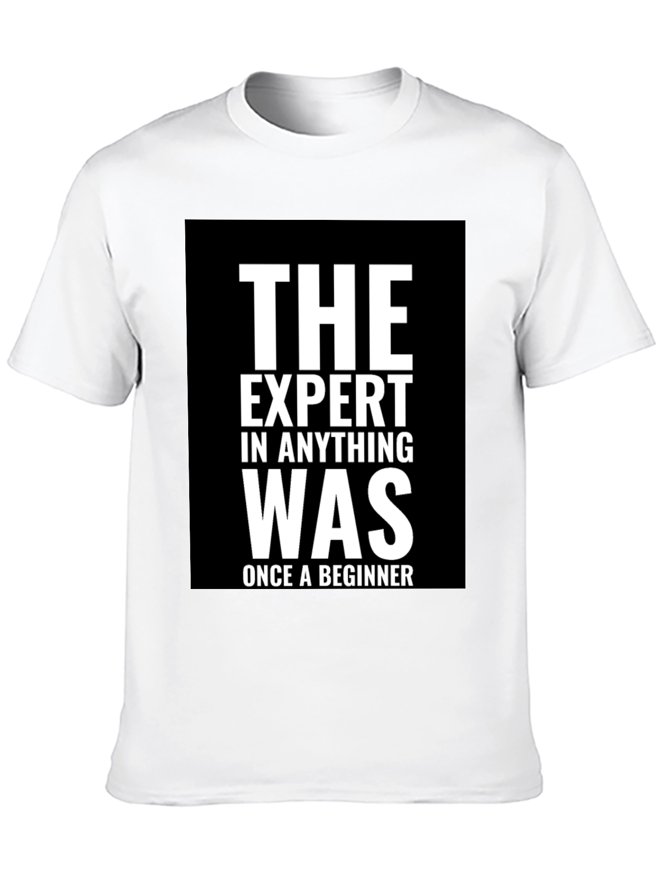 Black Expert Beginner T-Shirt - Motivational Black Tee view 10