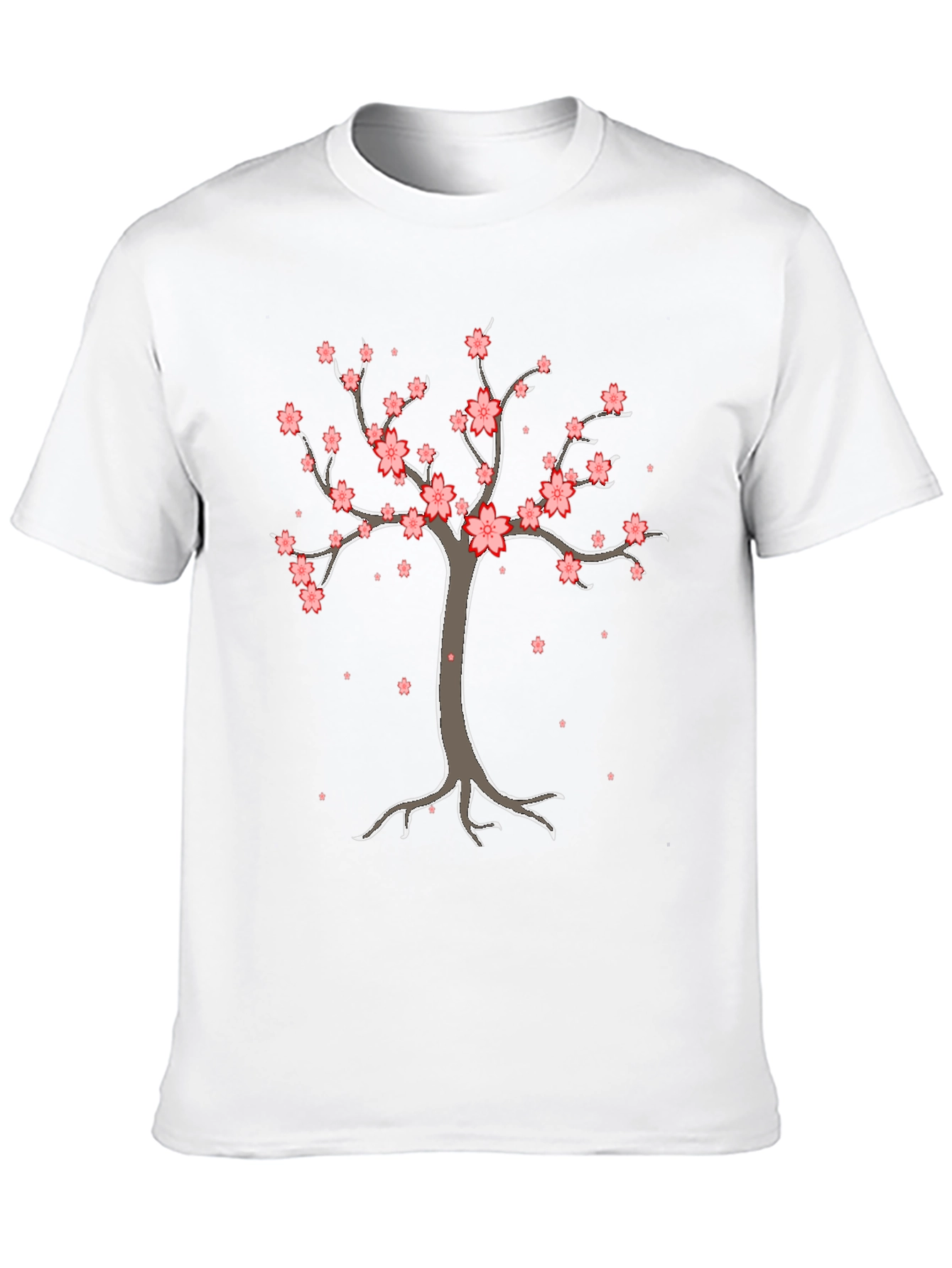 Black Cherry Blossom Tree Graphic Tee - Black Cotton T-Shirt view 10