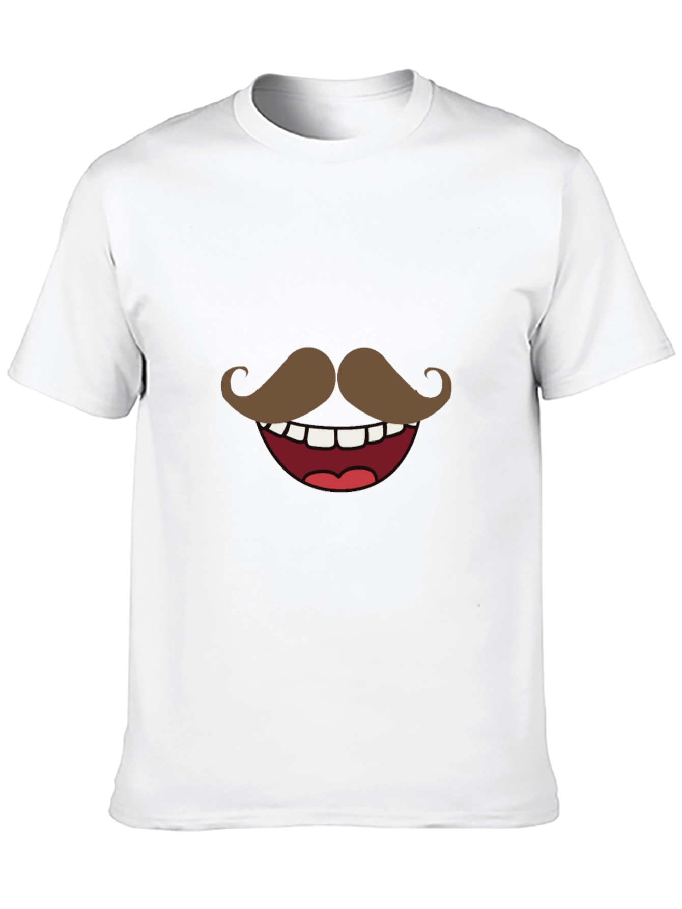 Black Funny Mustache Smile Graphic Tee - Black view 10