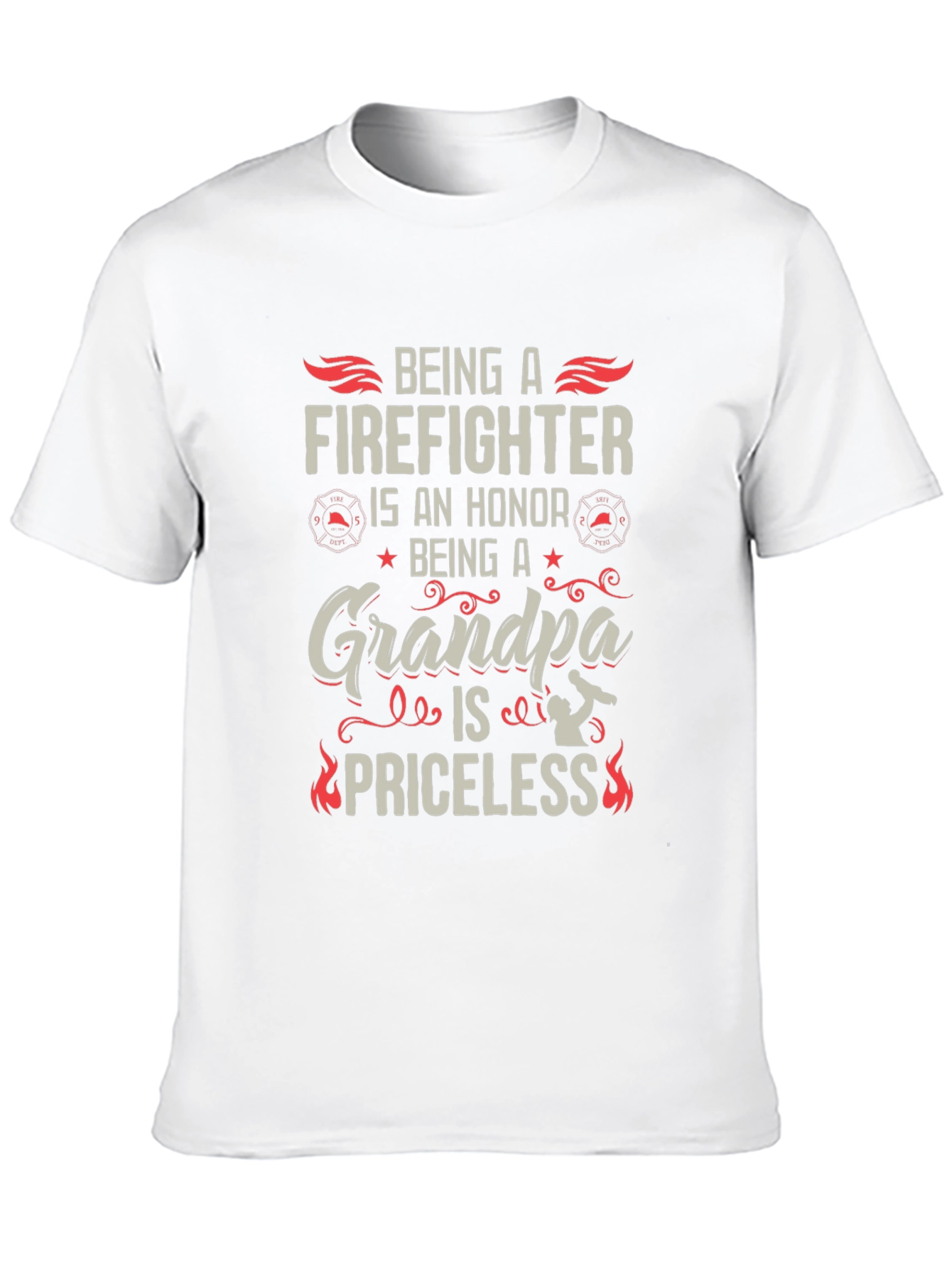 Black Firefighter Grandpa T-Shirt - Honor Priceless view 10
